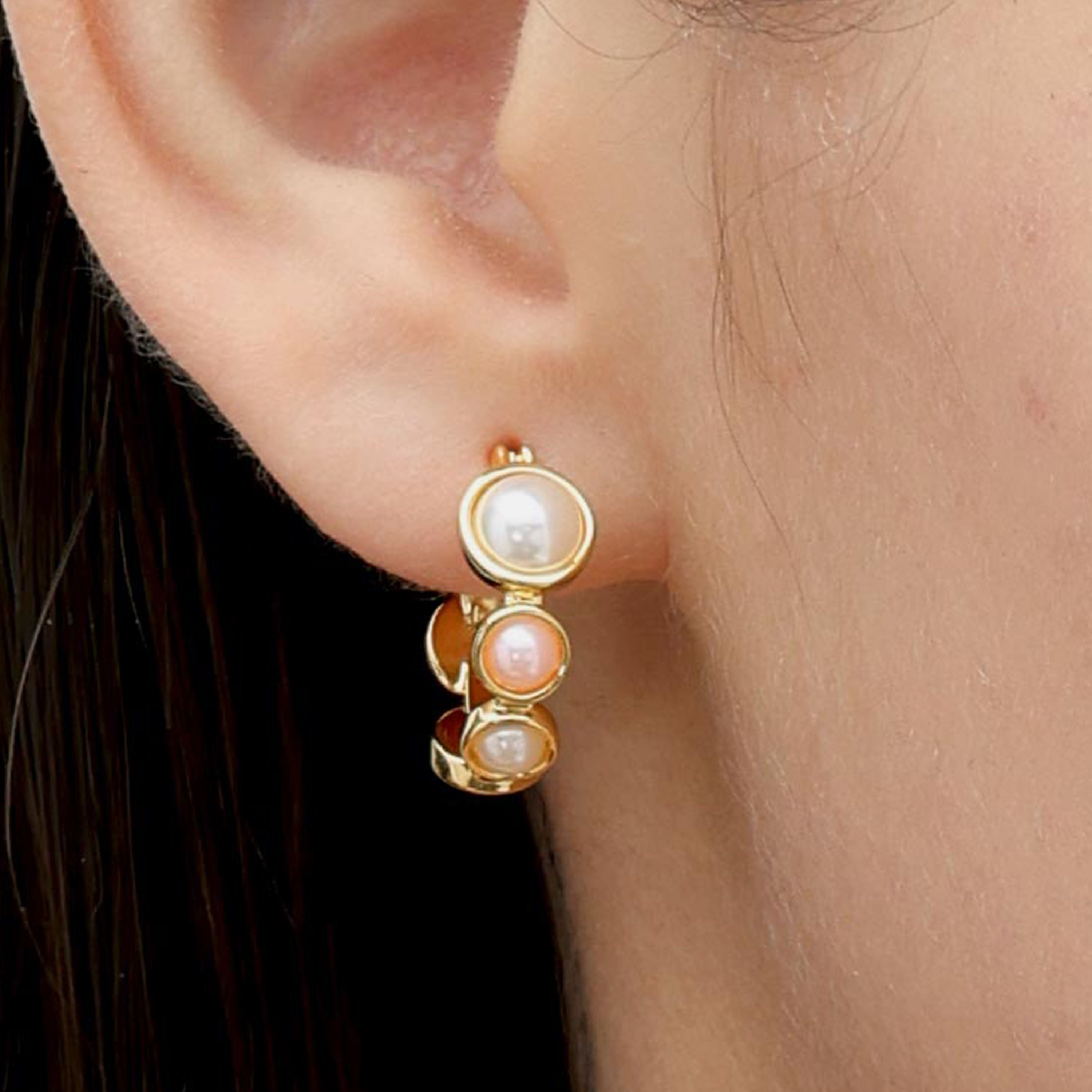 RSNY irregular pearl earrings