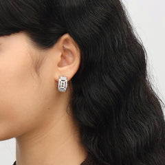 RSNY hollow geometric line earrings