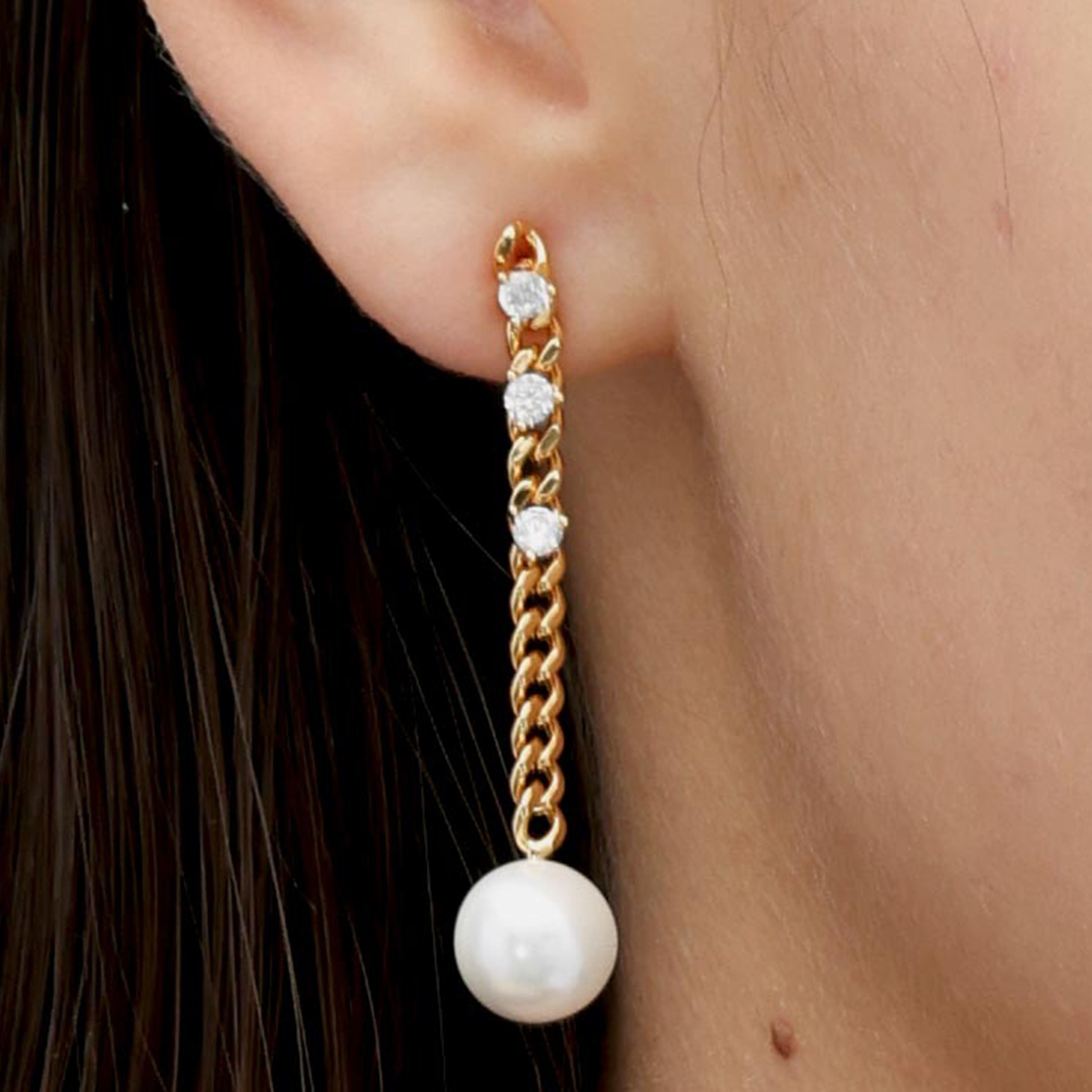 RSNY pearl soft chain earrings