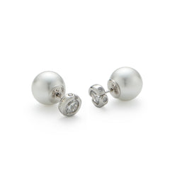 RSNY double head pearl stud earrings