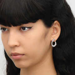 RSNY diamond pattern chain earrings