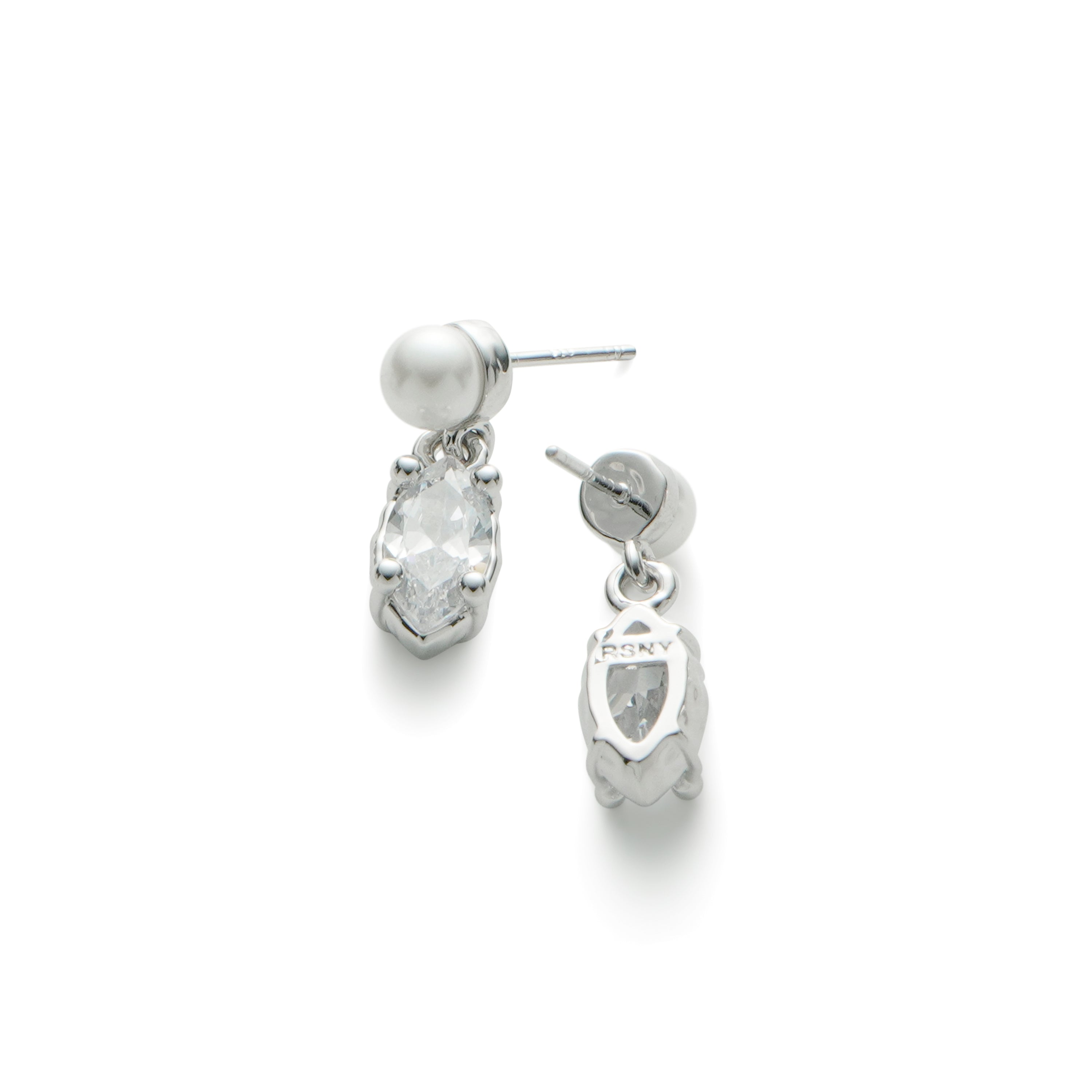 RSNY irregular pearl stud earrings