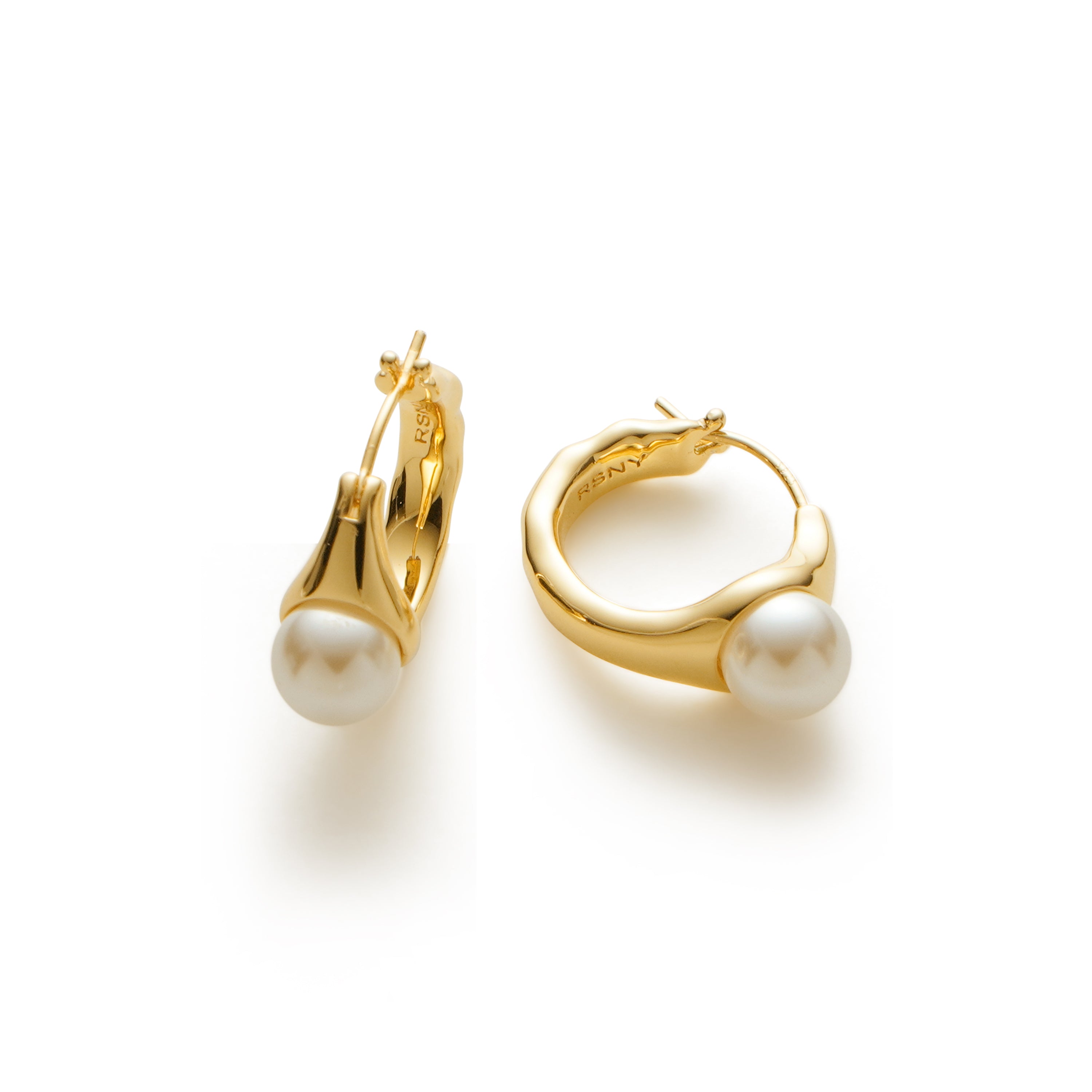 RSNY irregular pearl earrings