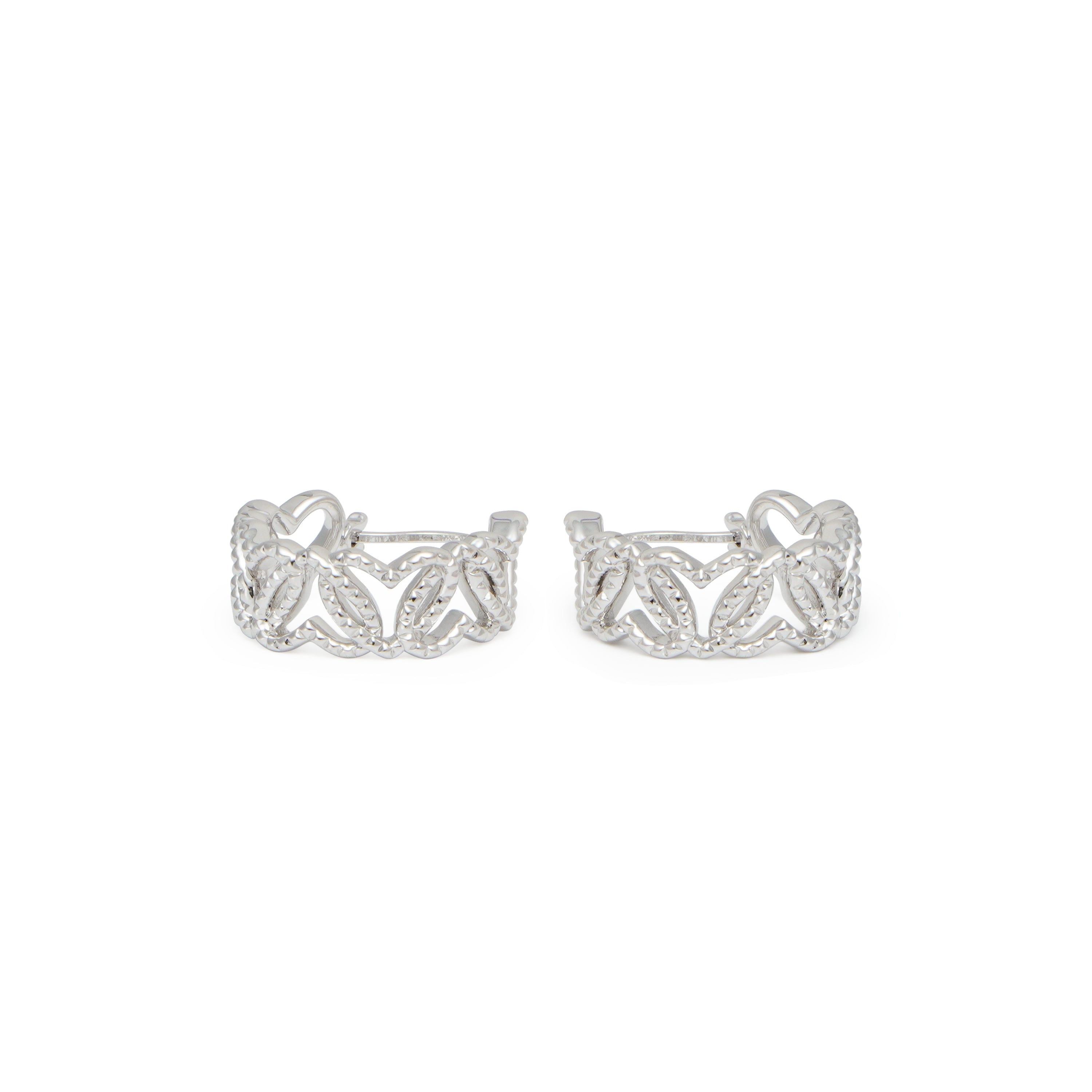 RSNY Diamond Textured Love Earrings