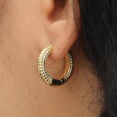 RSNY Diamond Textured Earrings