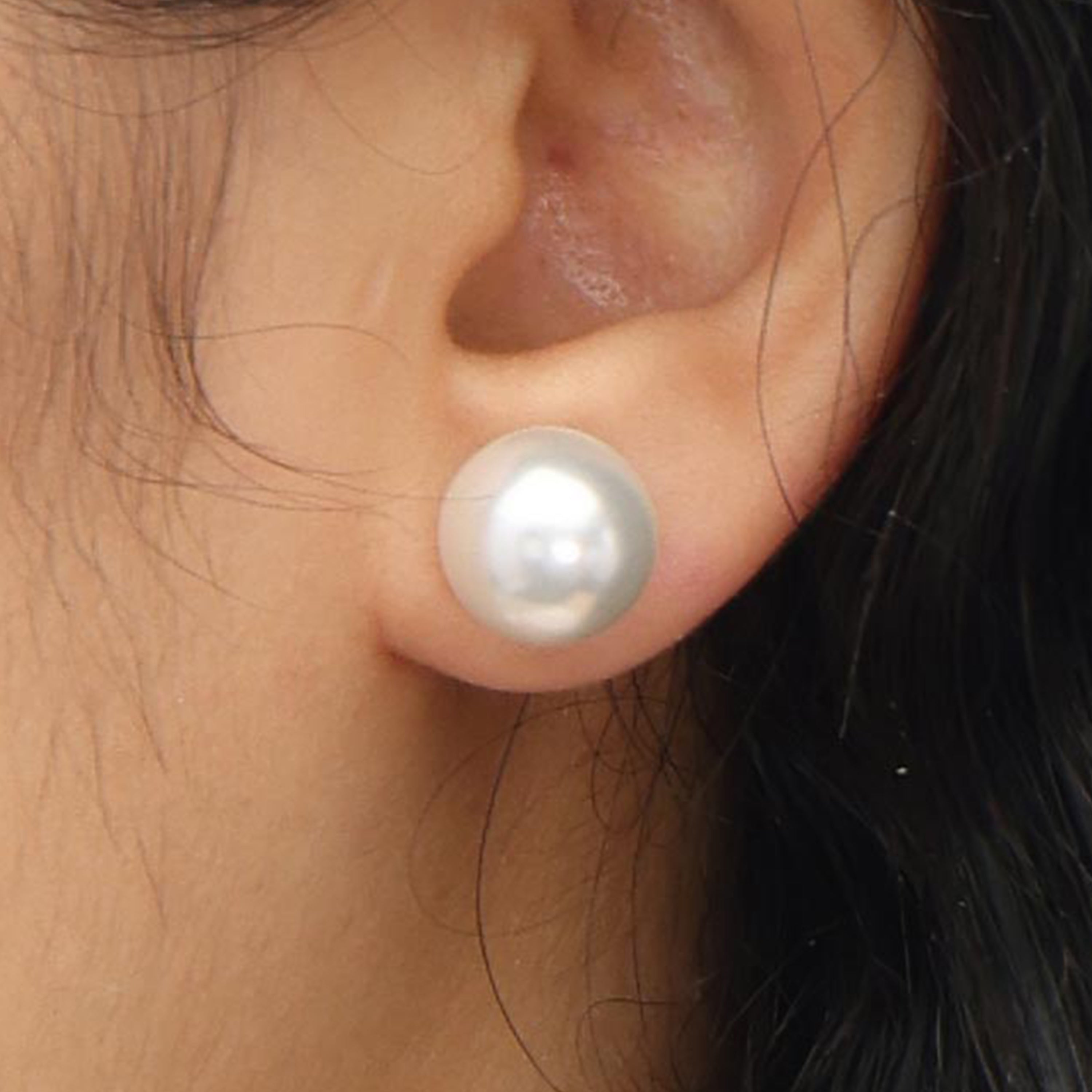 RSNY double head pearl stud earrings