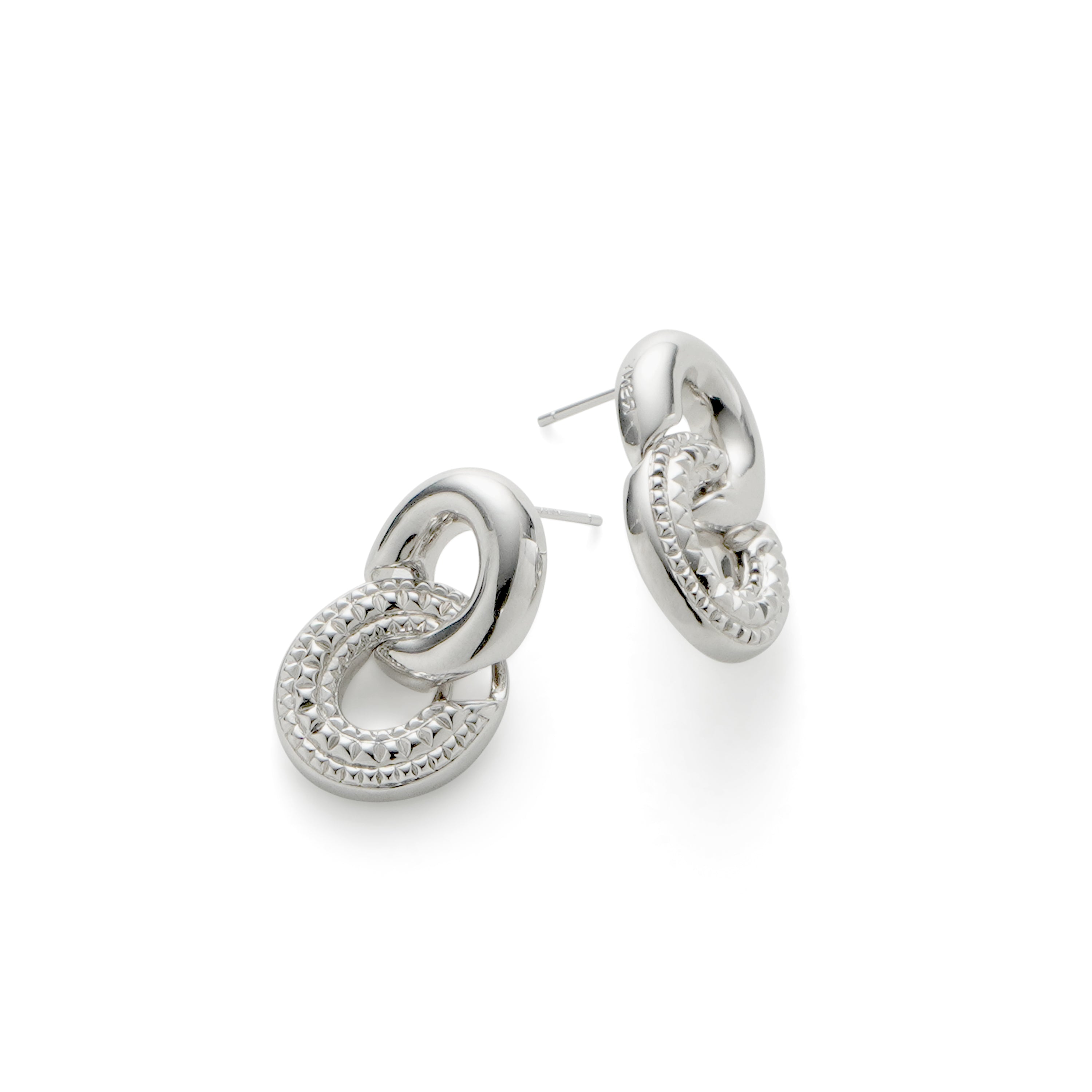 RSNY diamond pattern chain earrings