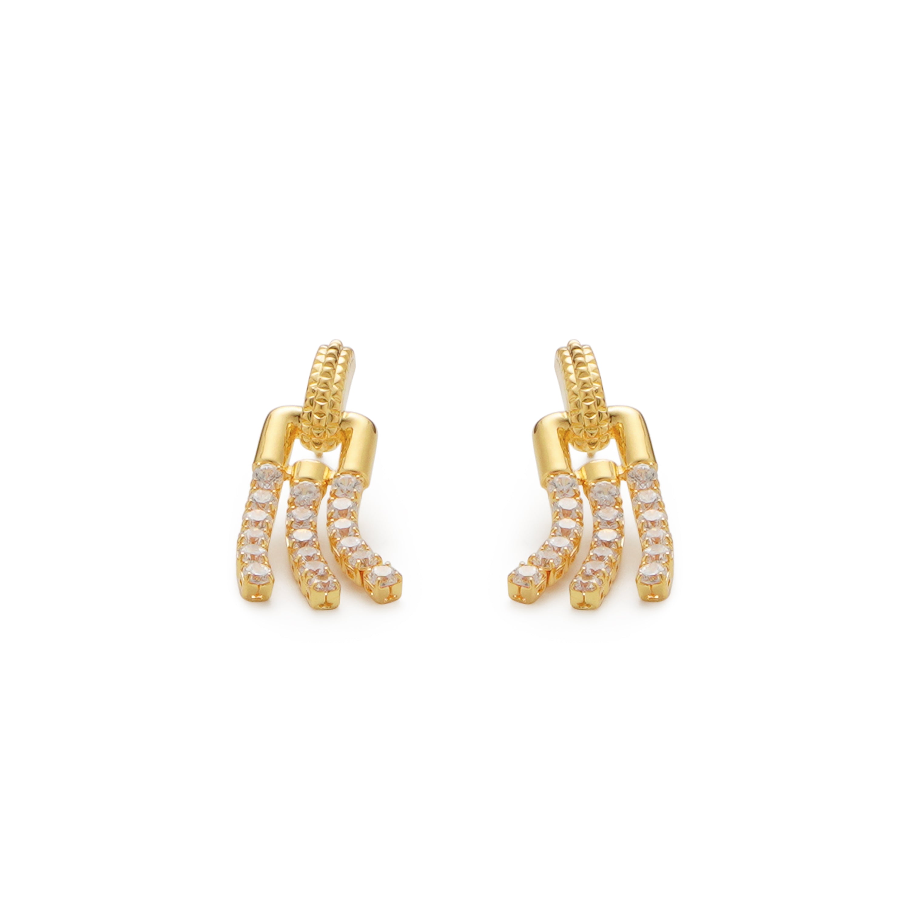 RSNY fringed stud earrings