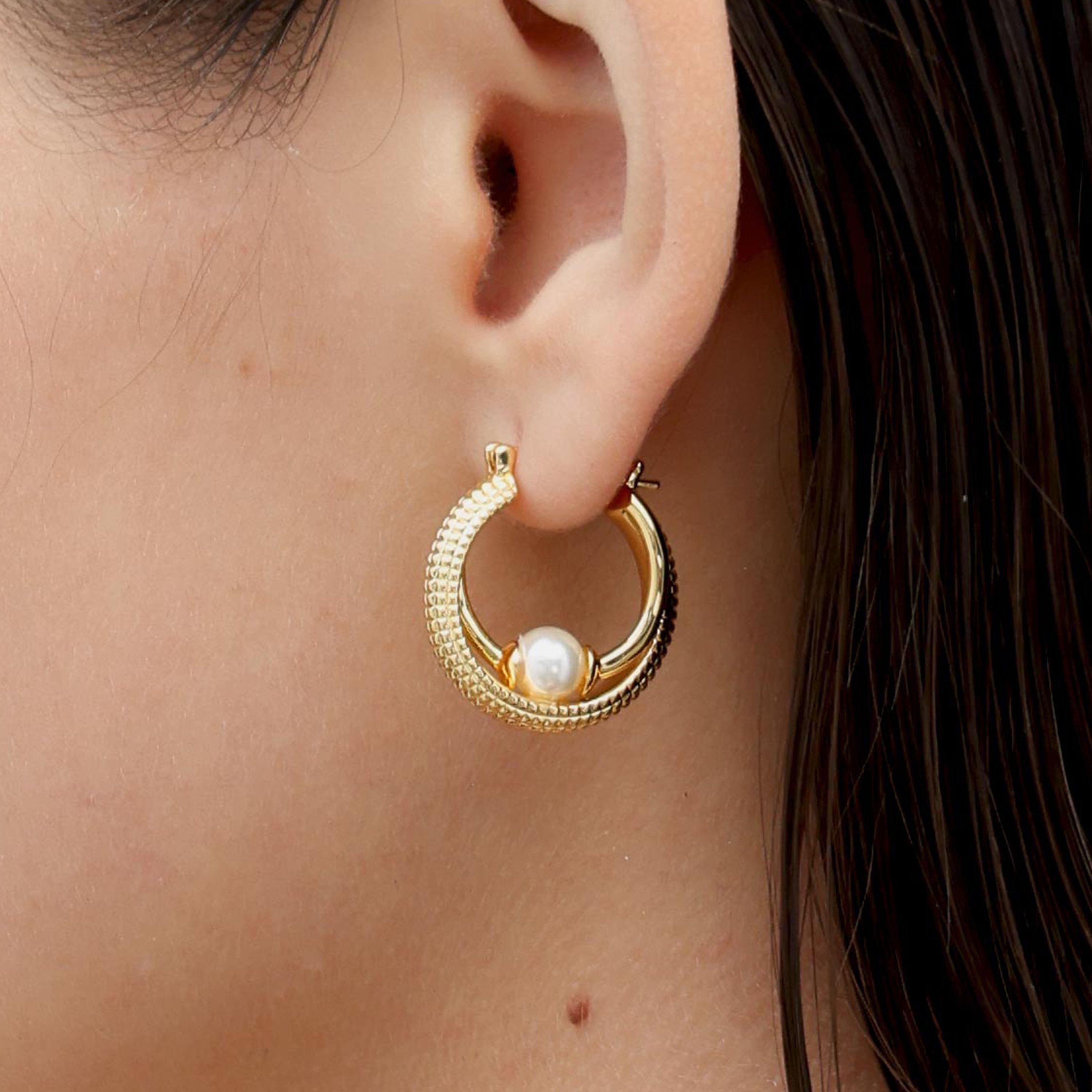 RSNY double pearl earrings