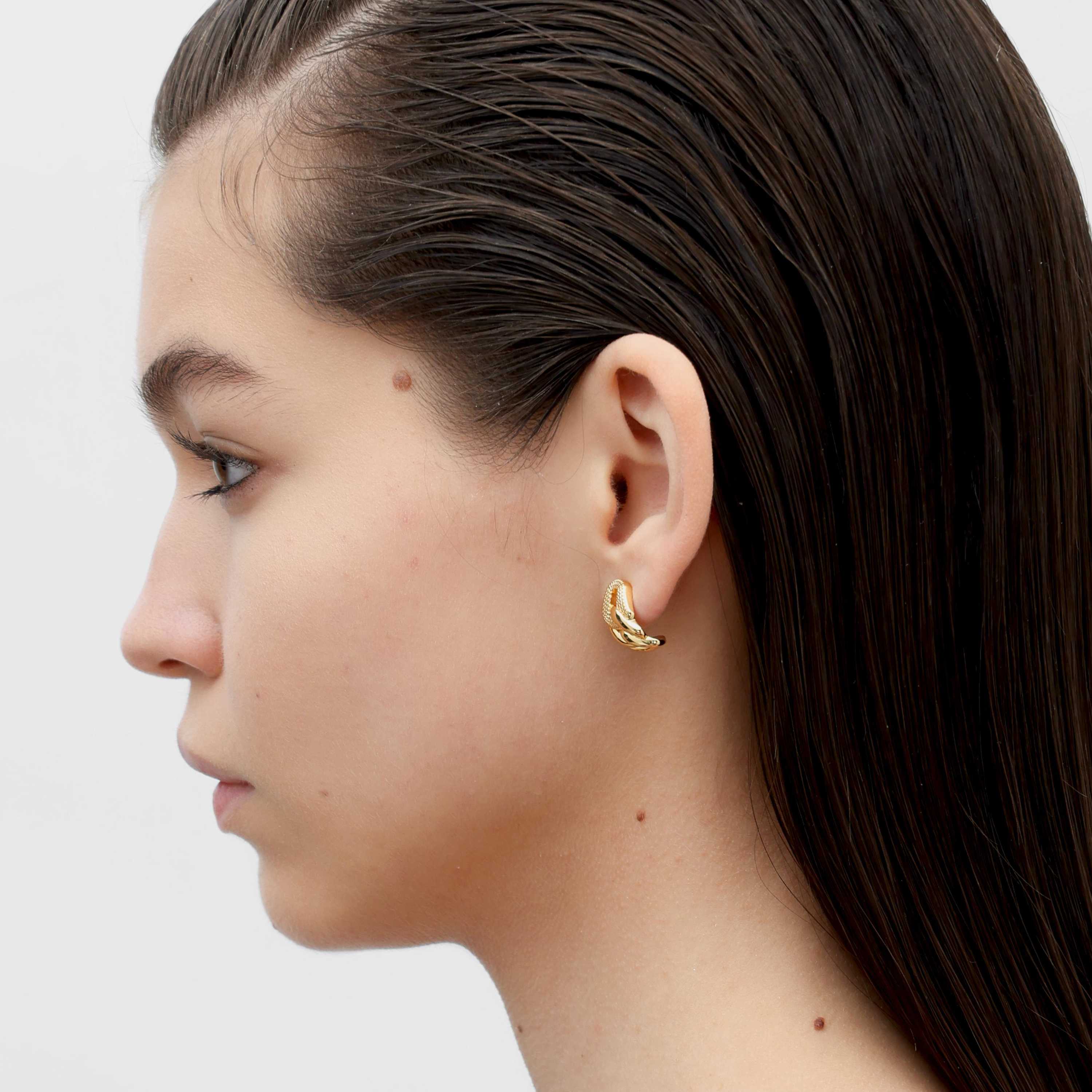 RSNY abstract chain stud earrings