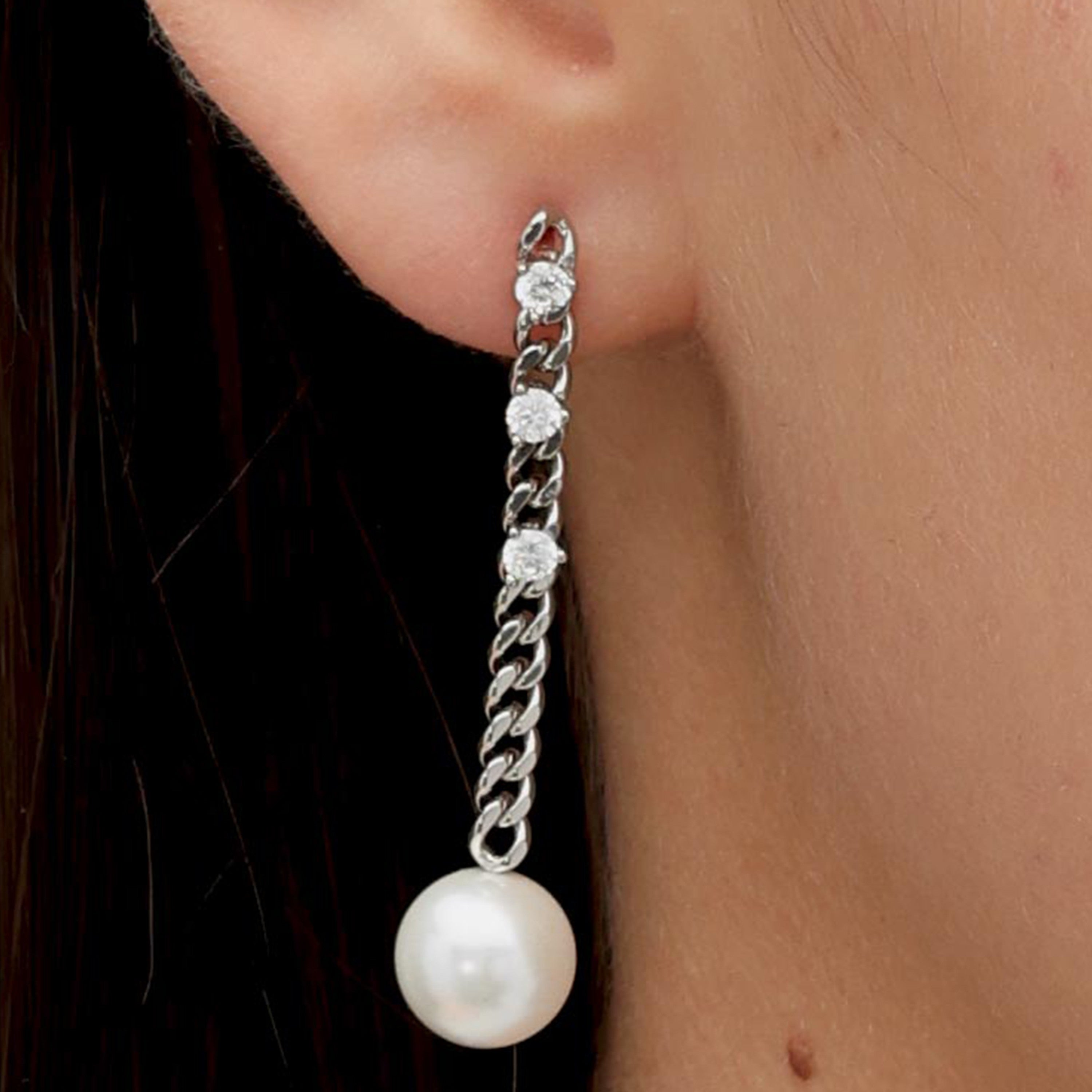 RSNY pearl soft chain earrings