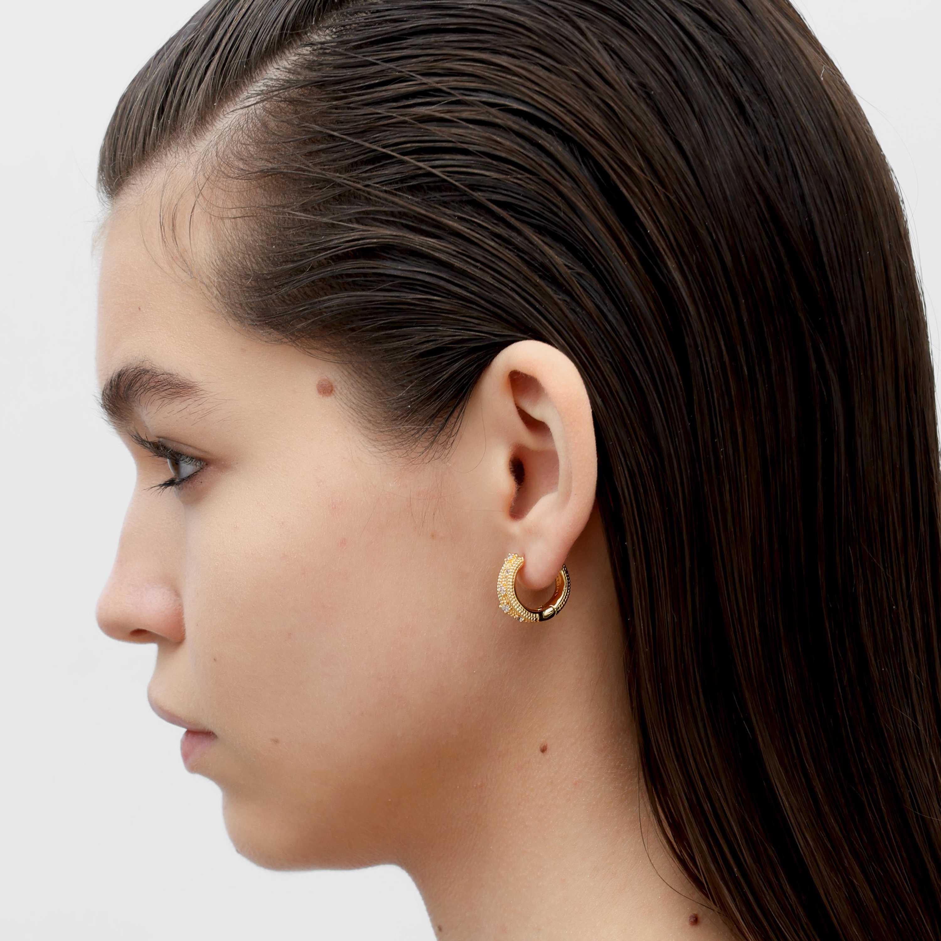 RSNY special-shaped double-ring earrings