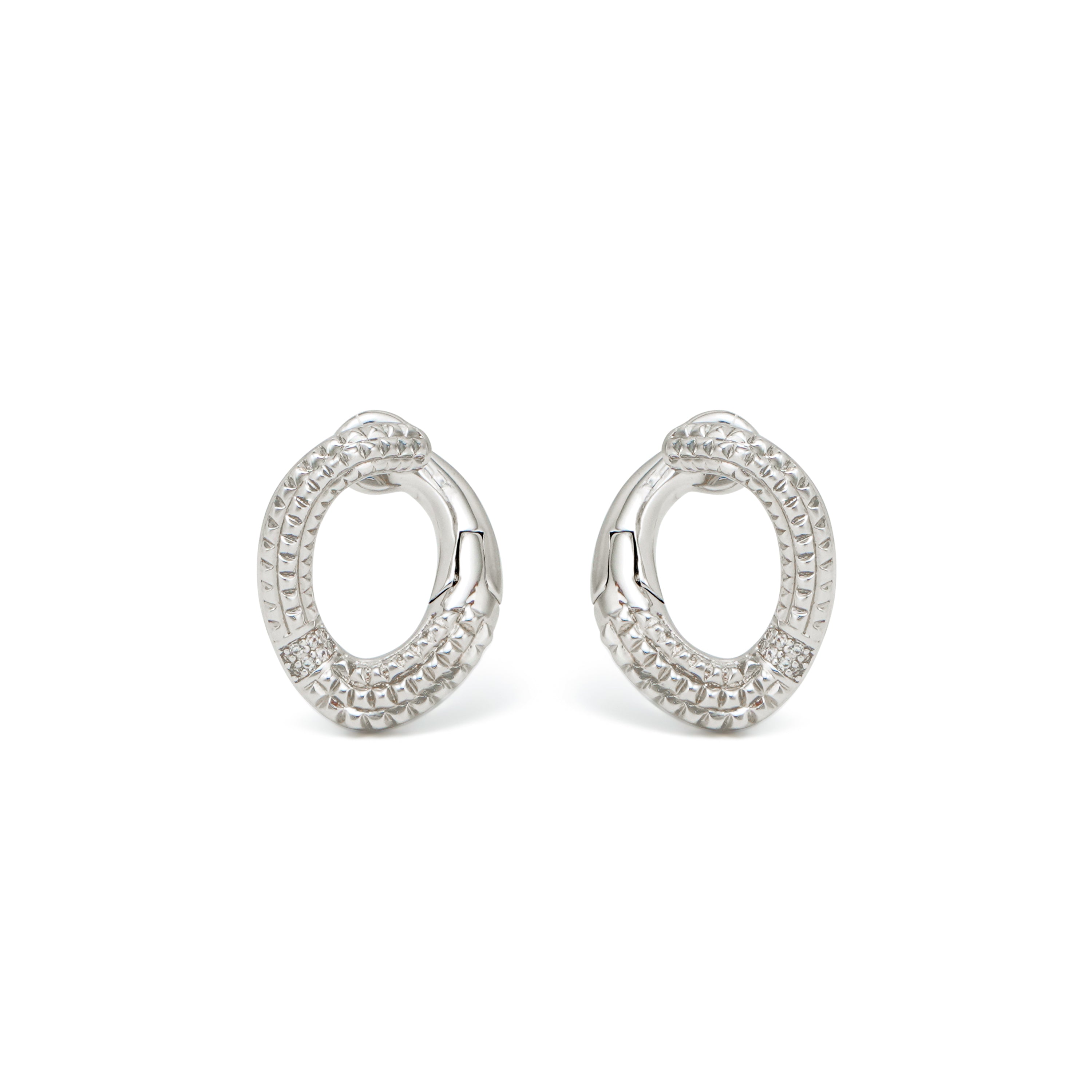 RSNY diamond pattern chain earrings