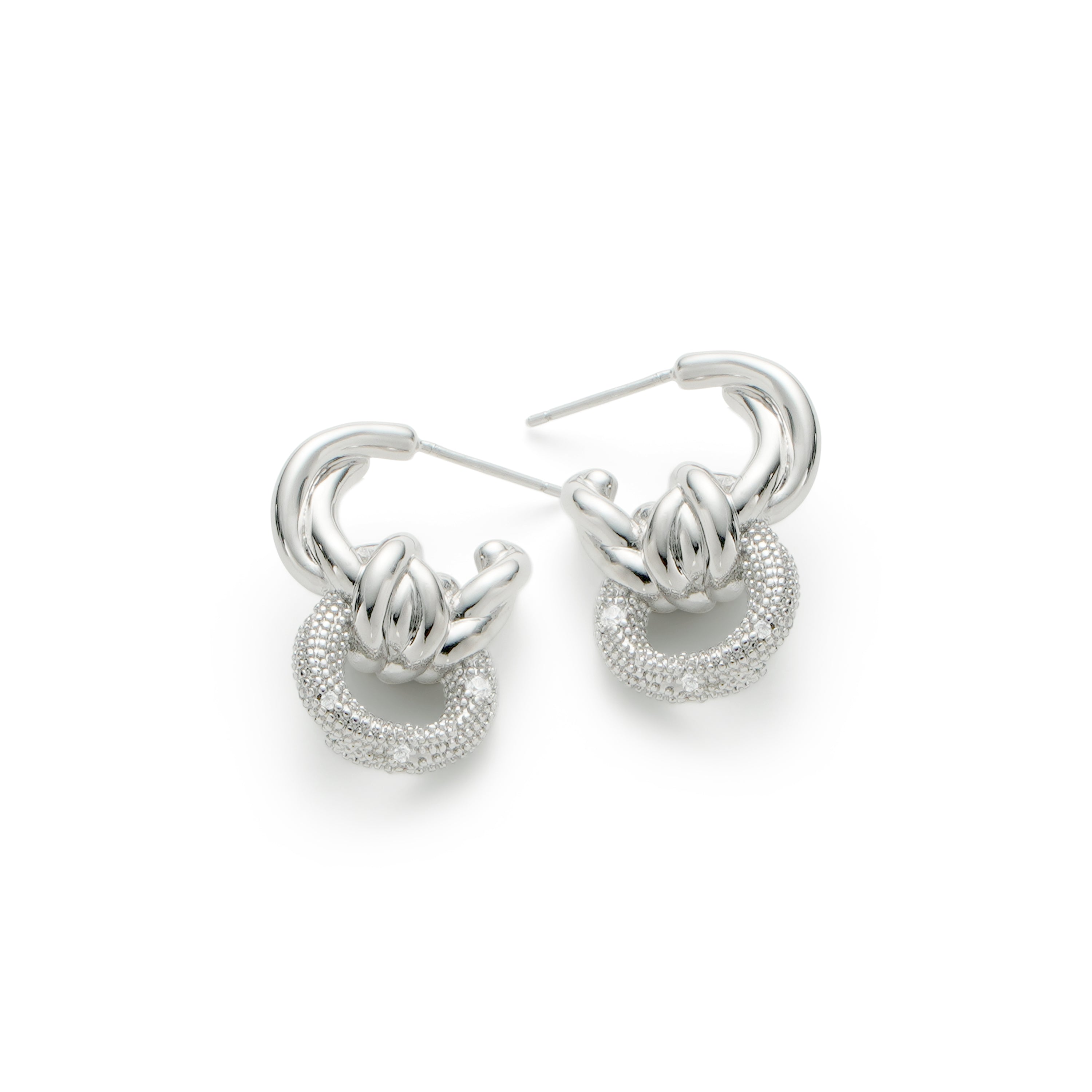 RSNY geometric abstract winding stud earrings