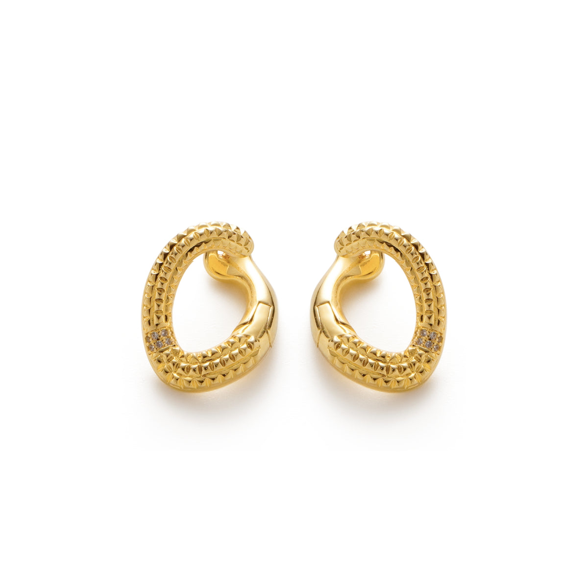 RSNY diamond pattern chain earrings