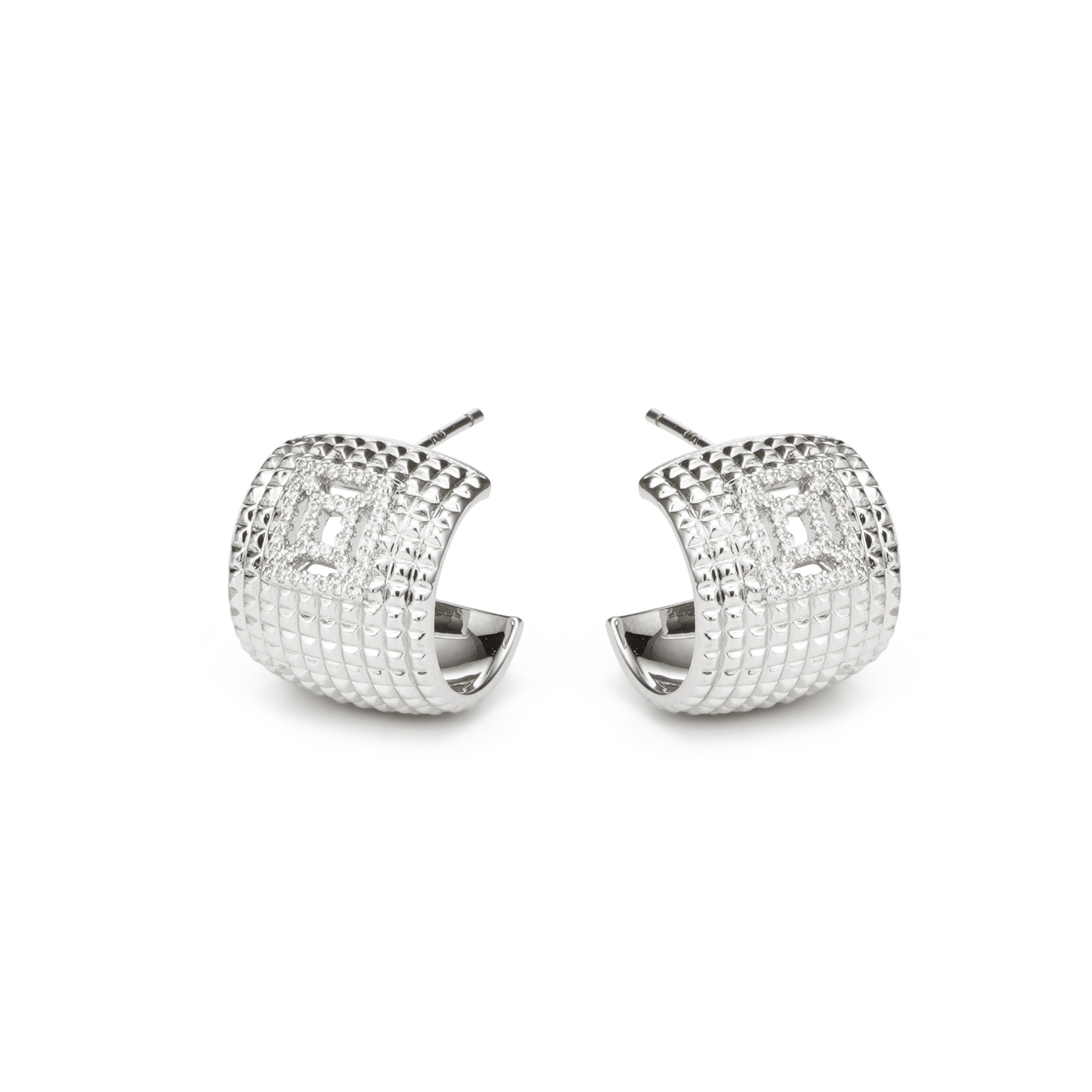 RSNY diamond pattern earrings