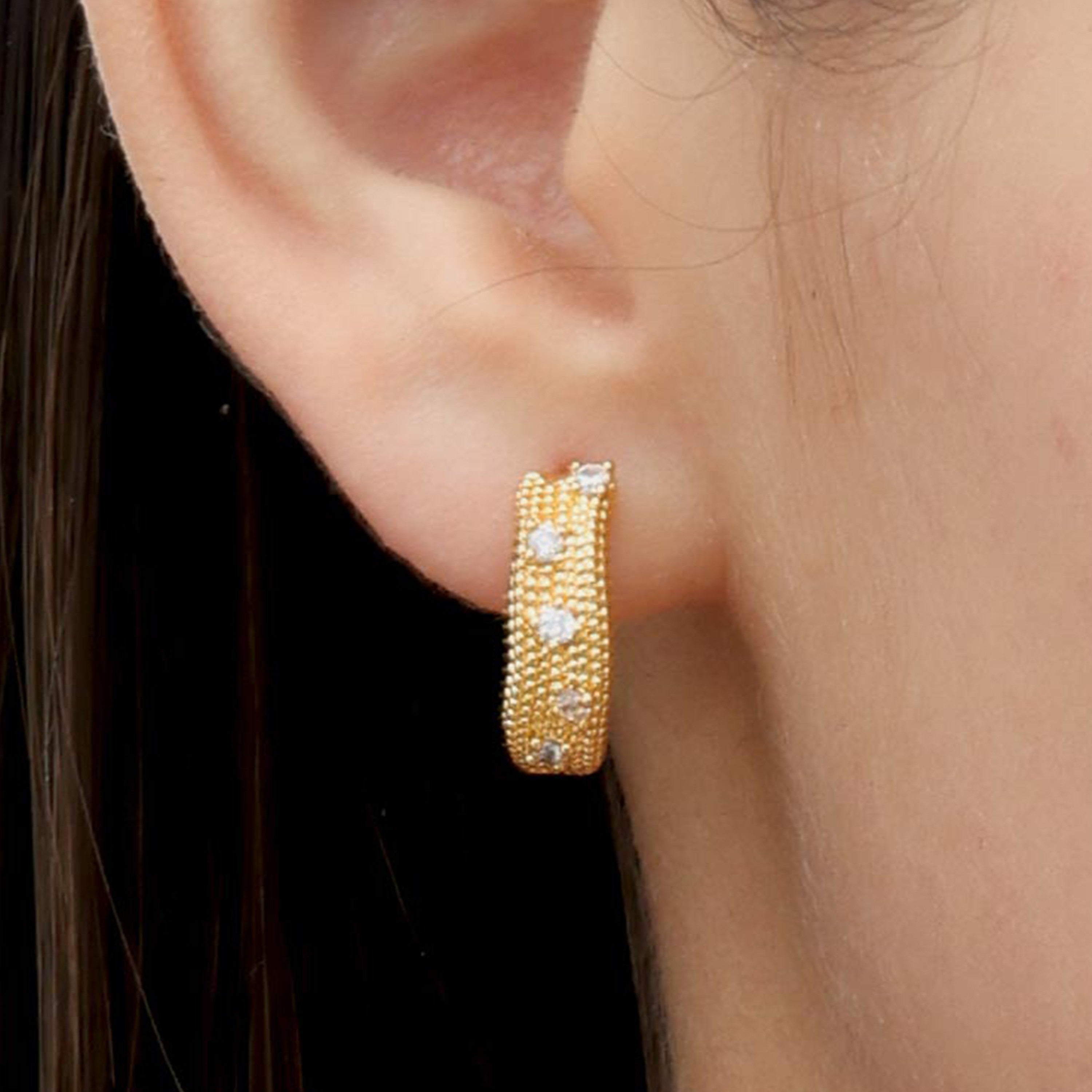 RSNY special-shaped double-ring earrings