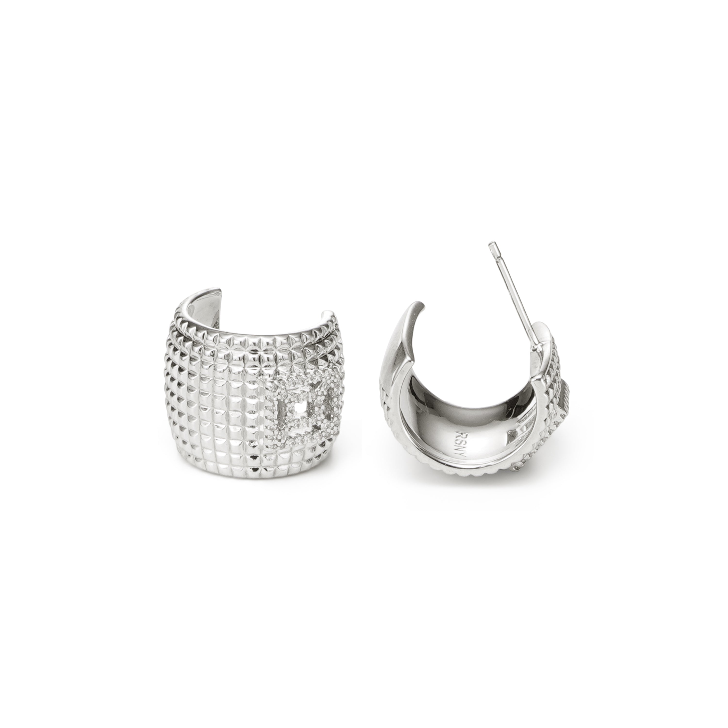 RSNY diamond pattern earrings