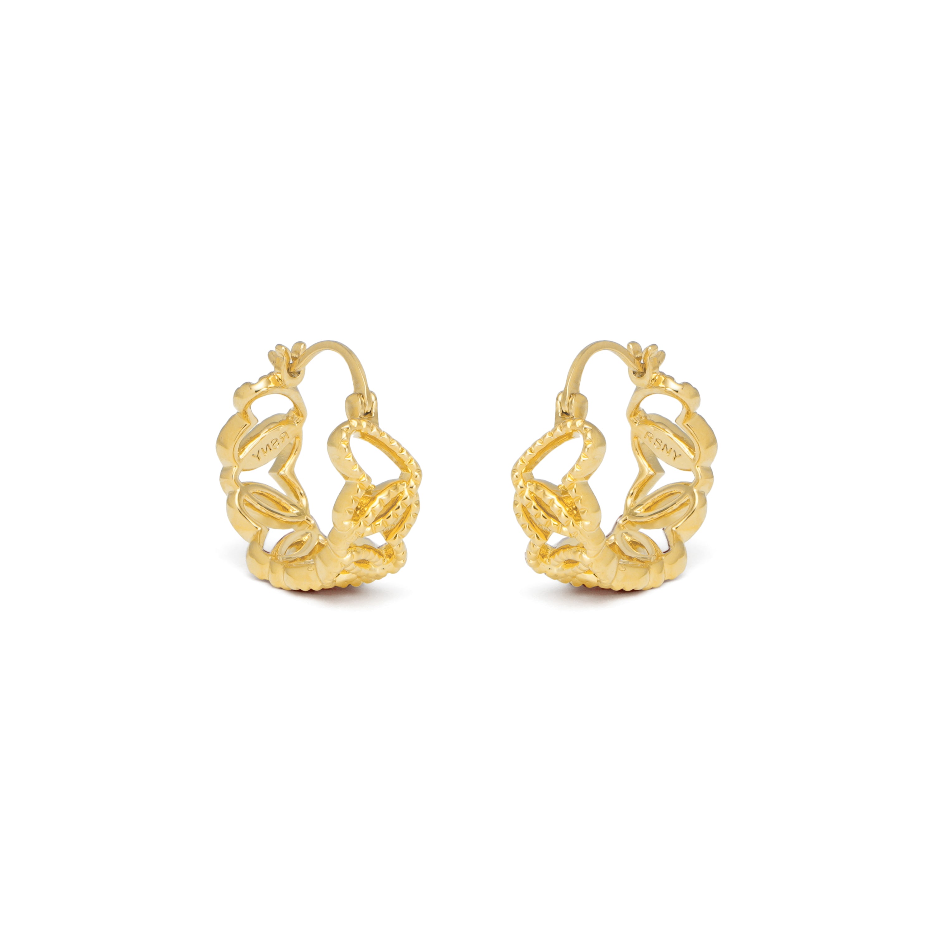 RSNY Diamond Textured Love Earrings