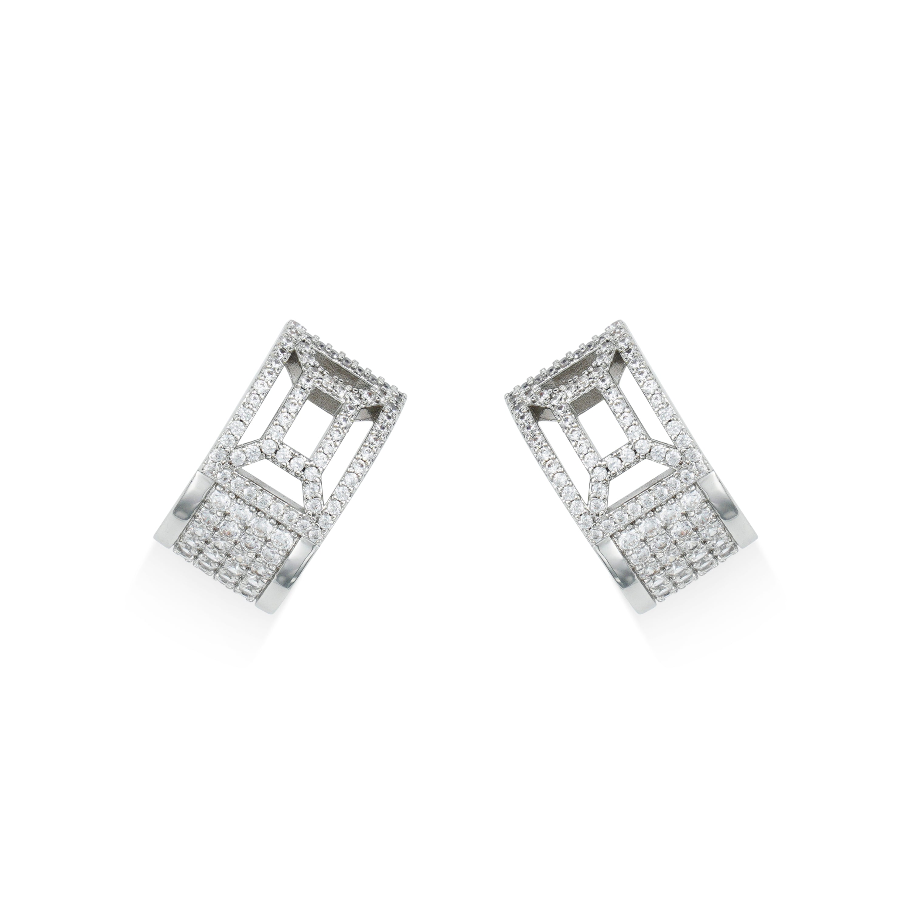 RSNY hollow geometric line earrings