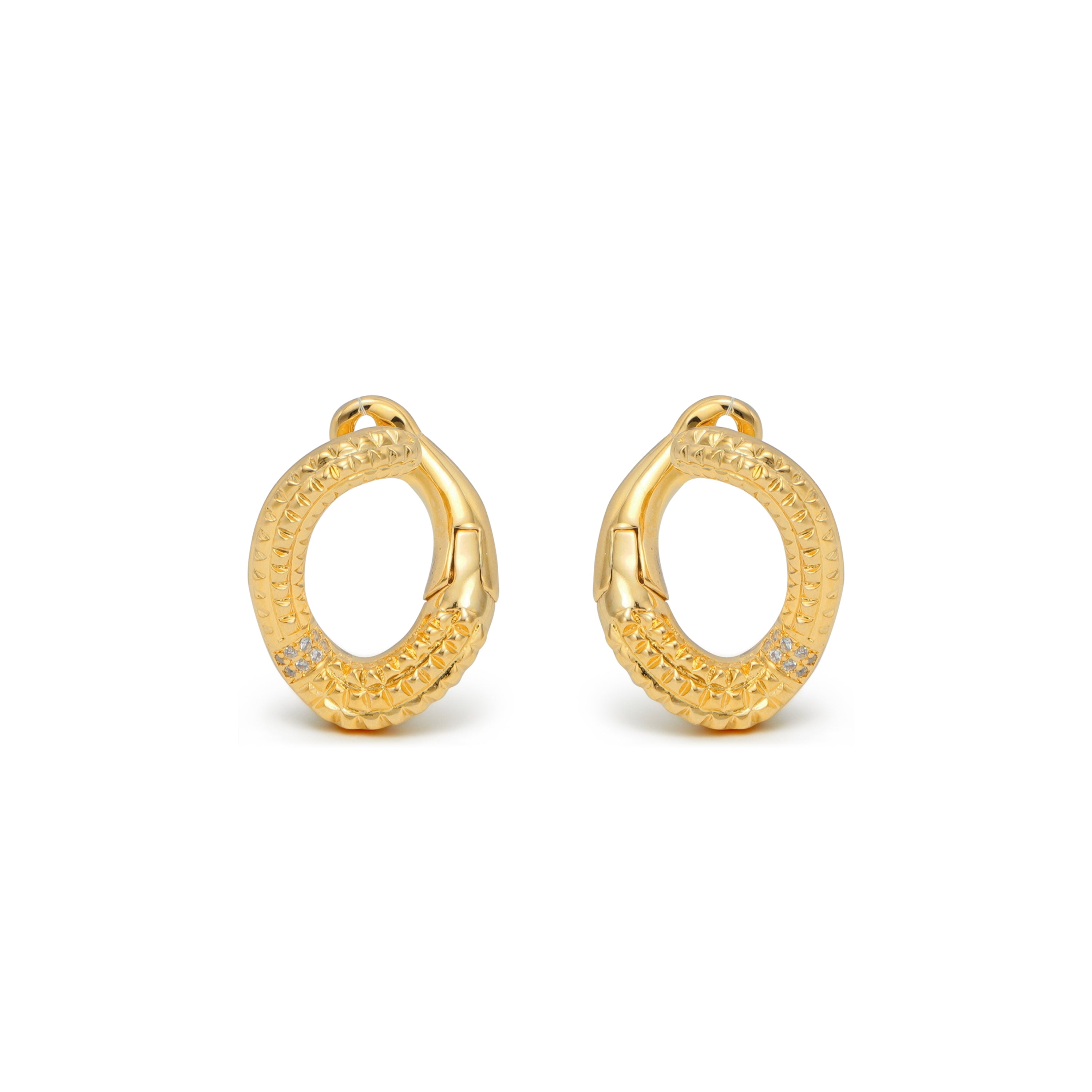 RSNY diamond pattern chain earrings