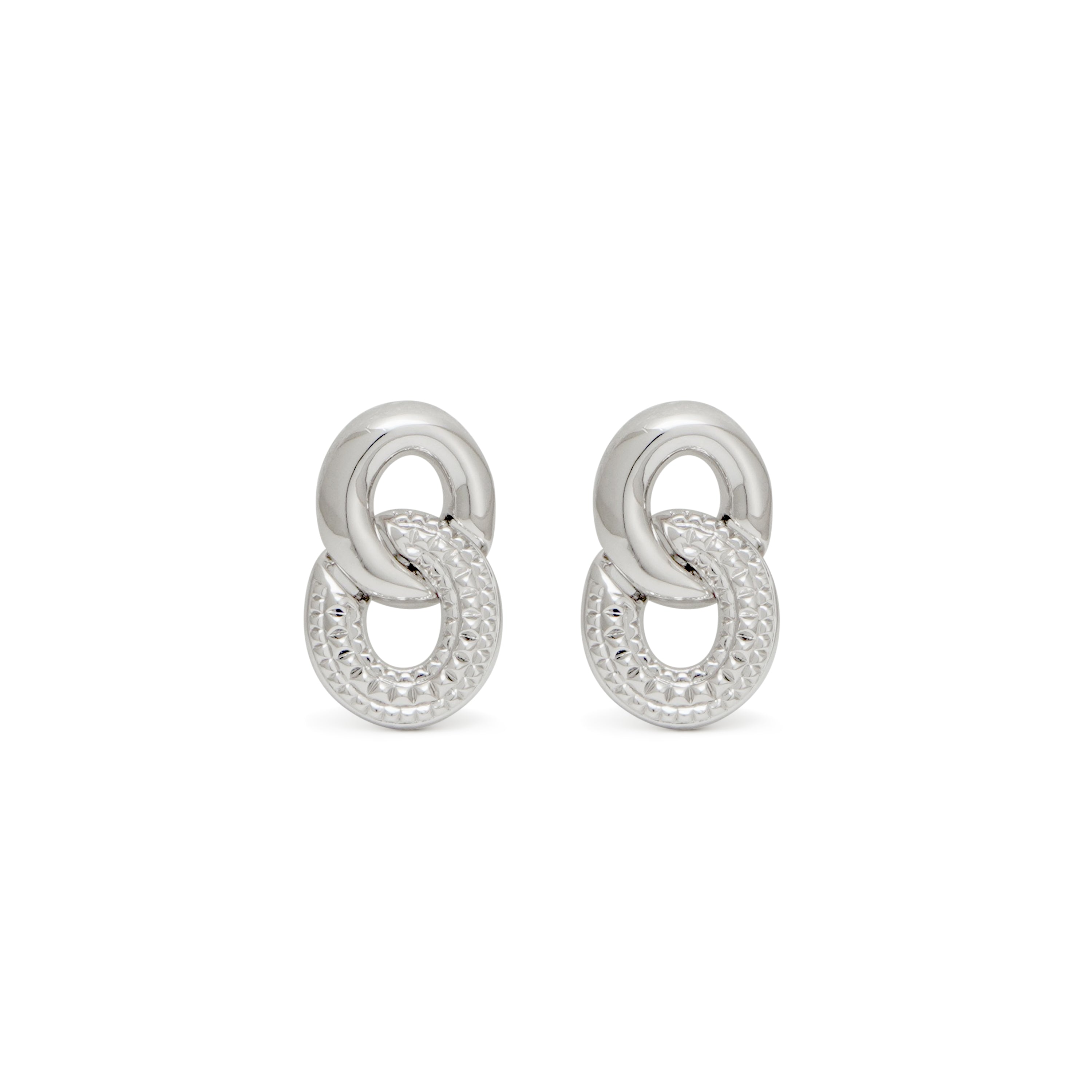 RSNY diamond pattern chain earrings