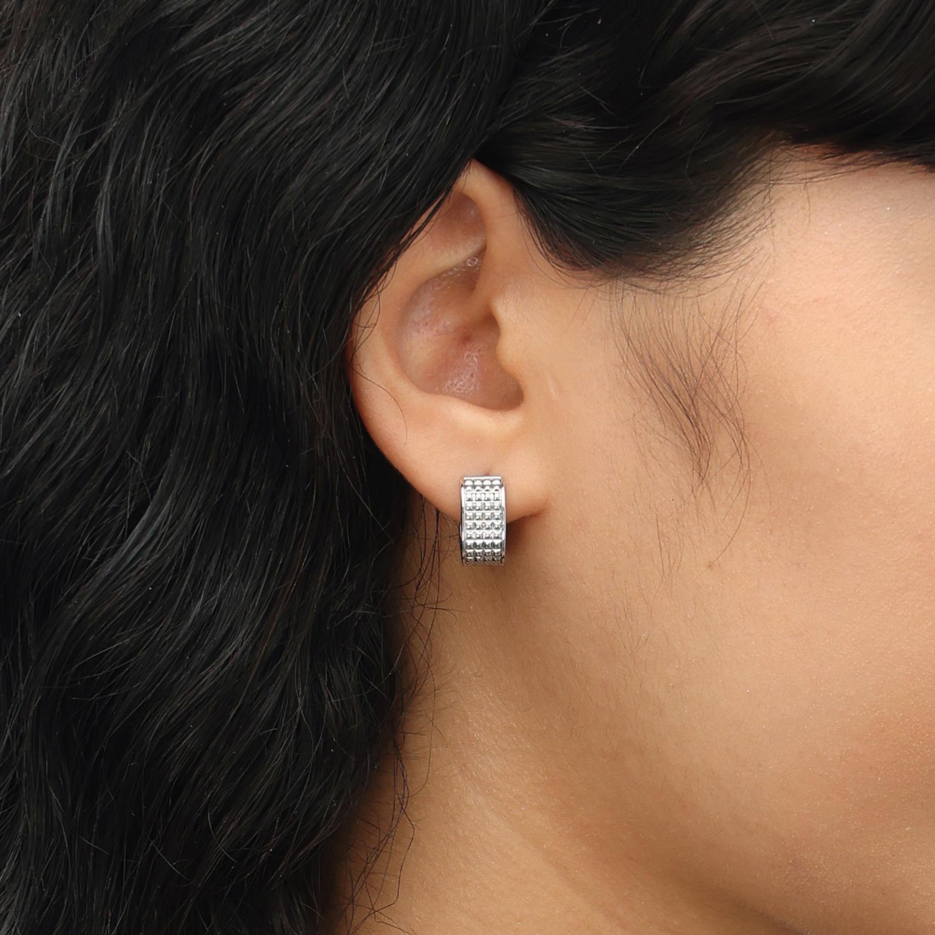 RSNY Square Diamond Textured Earrings