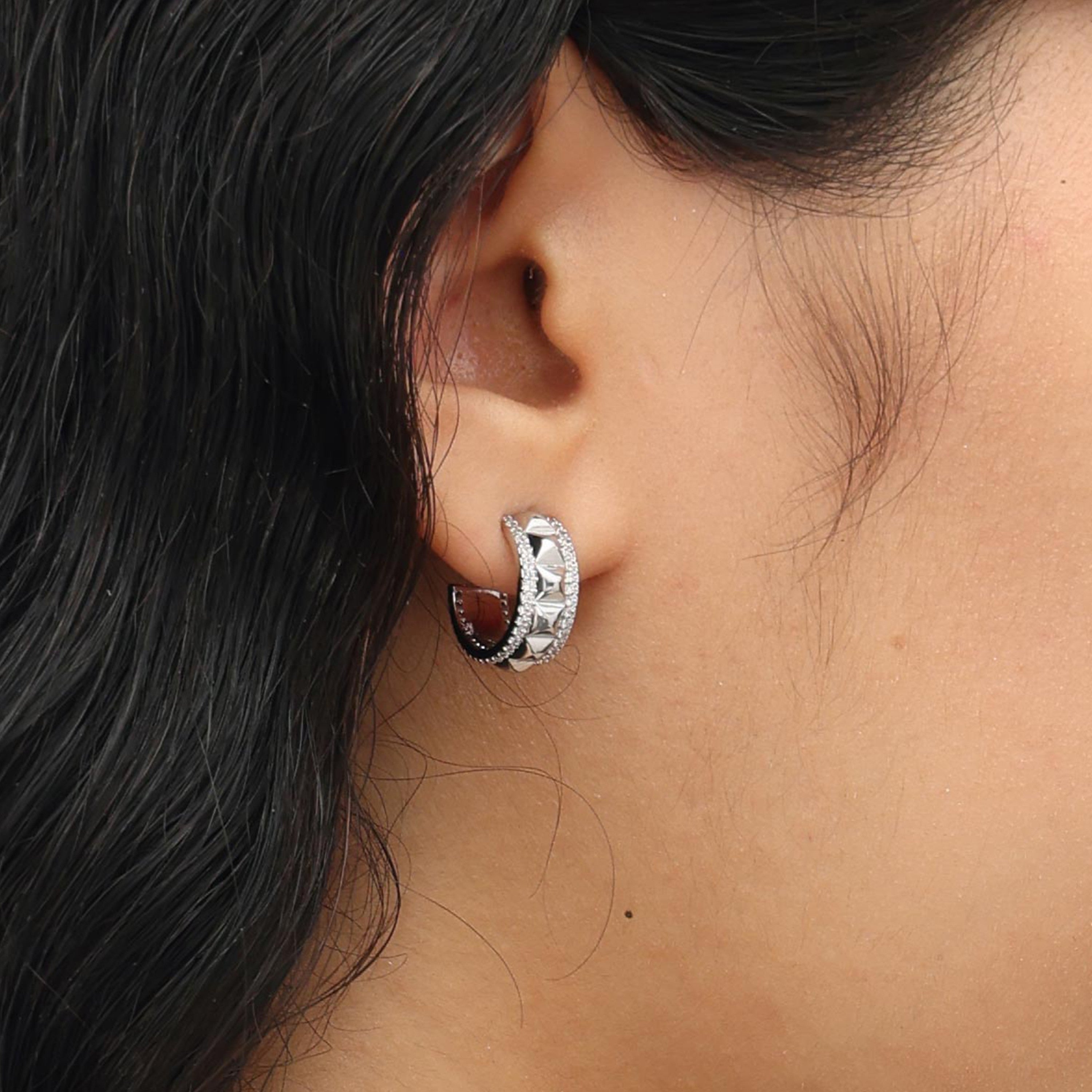 RSNY diamond pattern earrings