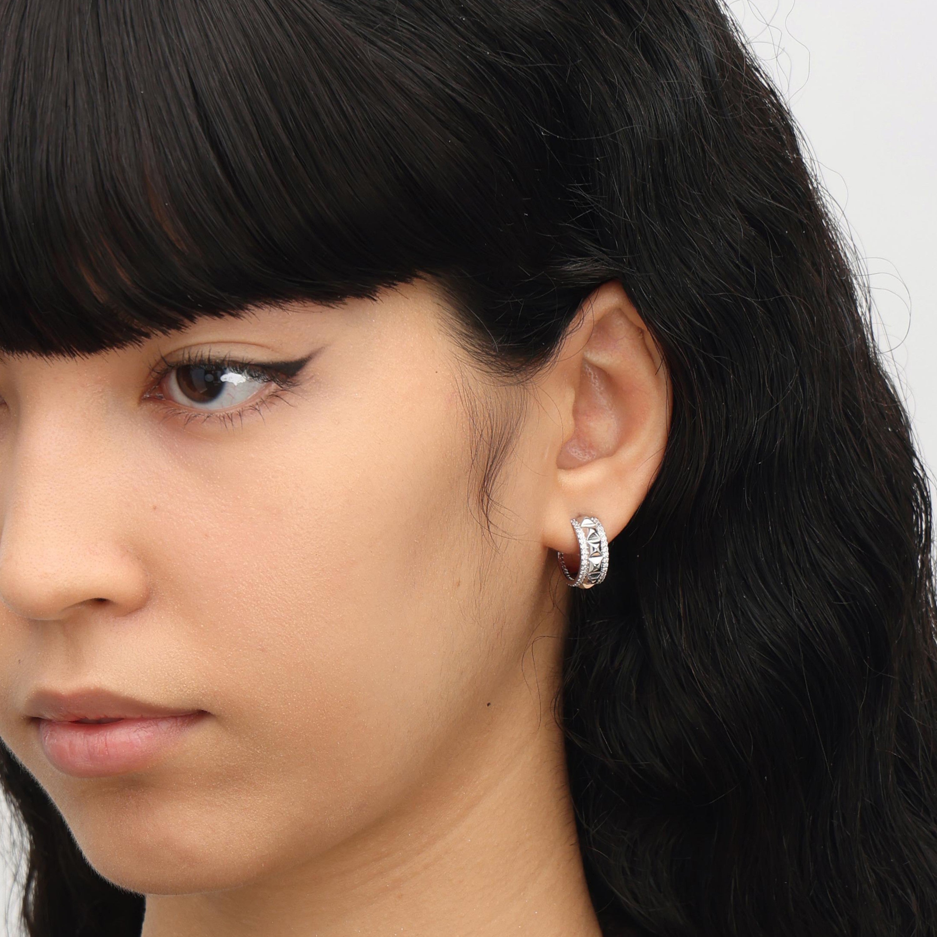 RSNY diamond pattern earrings