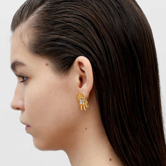 RSNY princess square splicing stud earrings