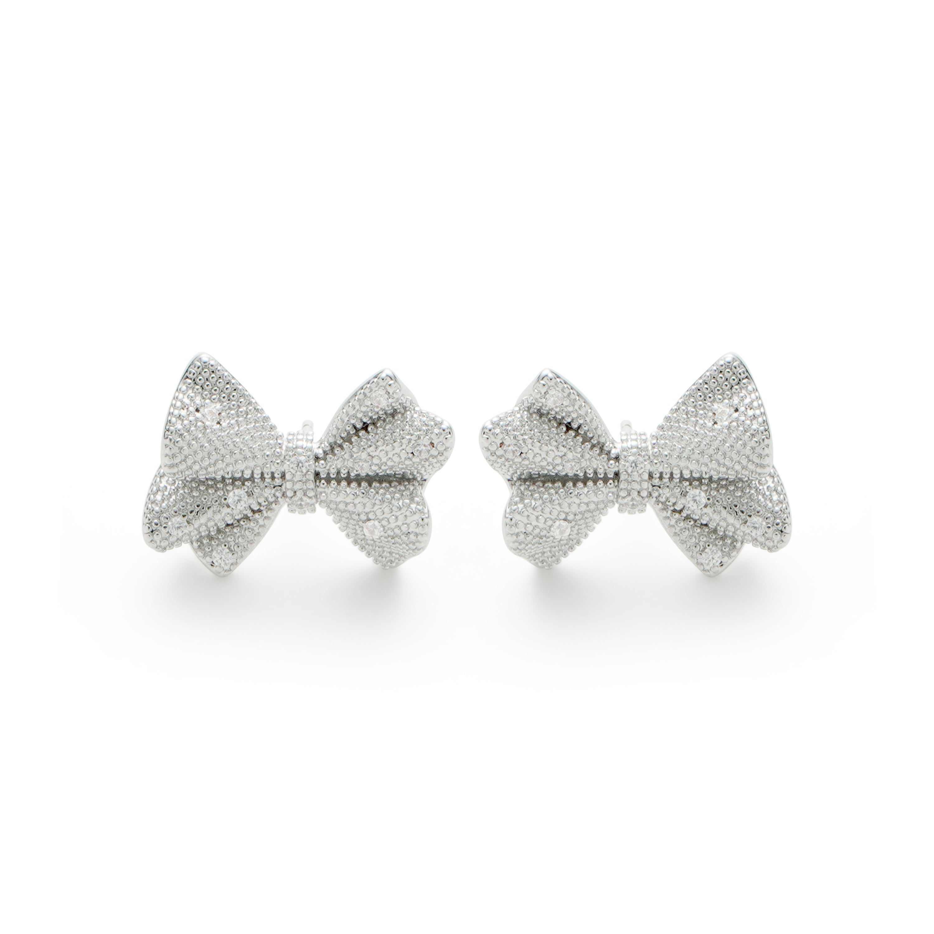 RSNY shiny bow stud earrings