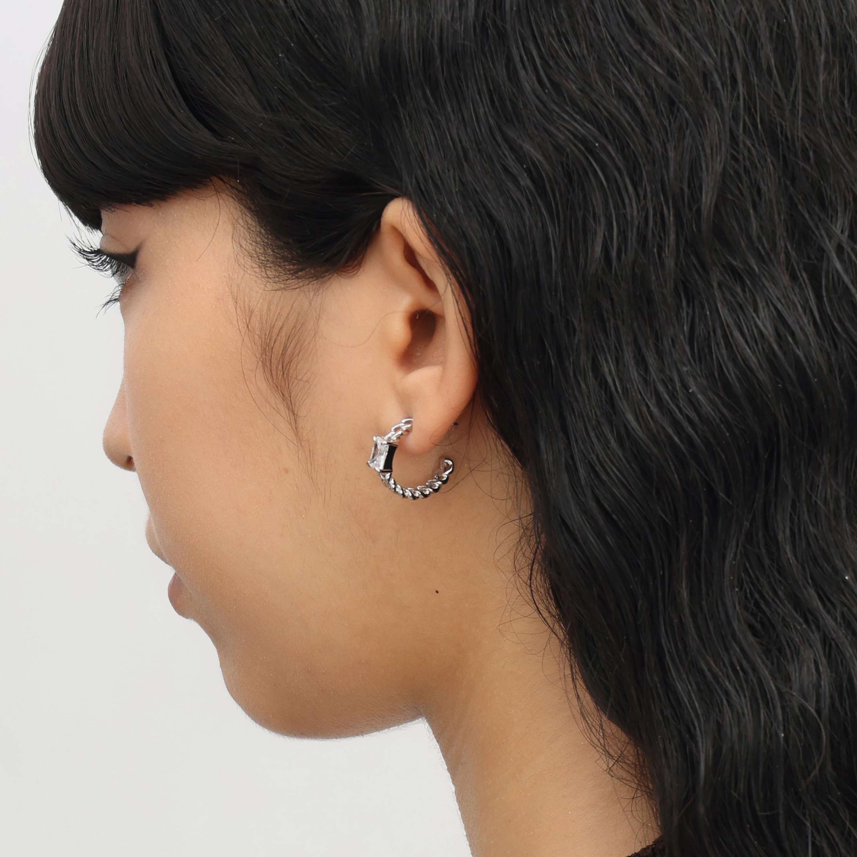 RSNY princess square chain earrings