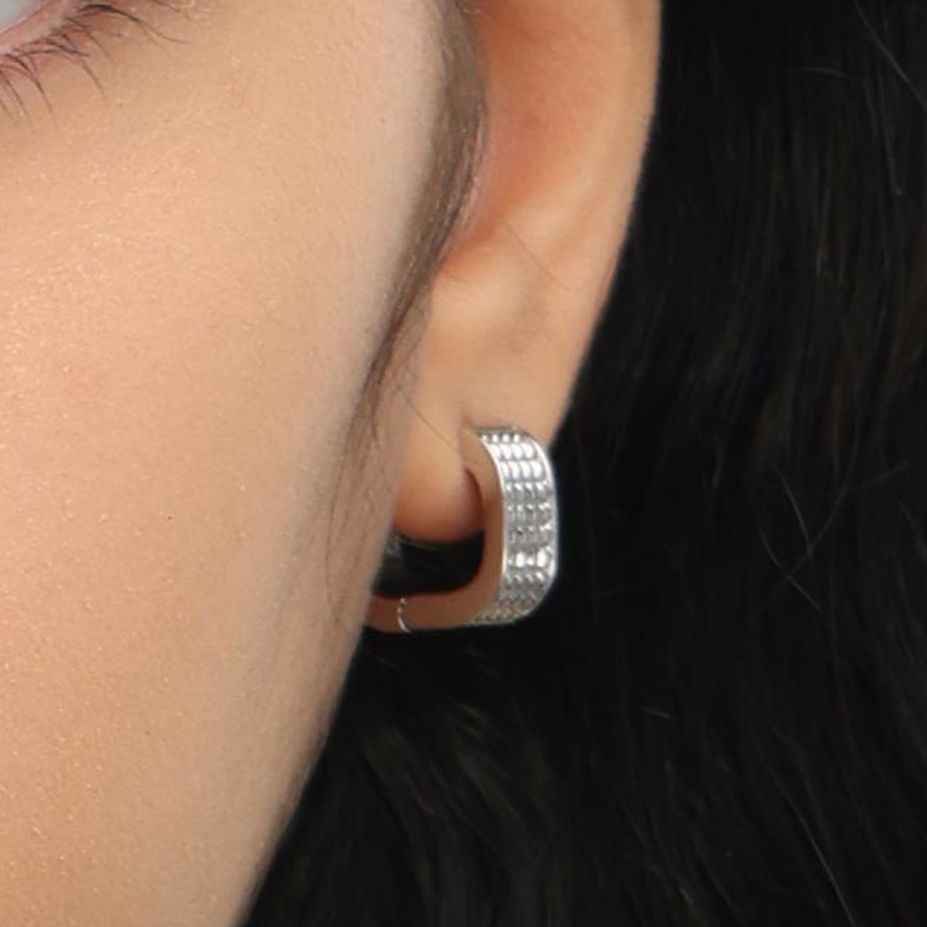 RSNY Square Diamond Textured Earrings