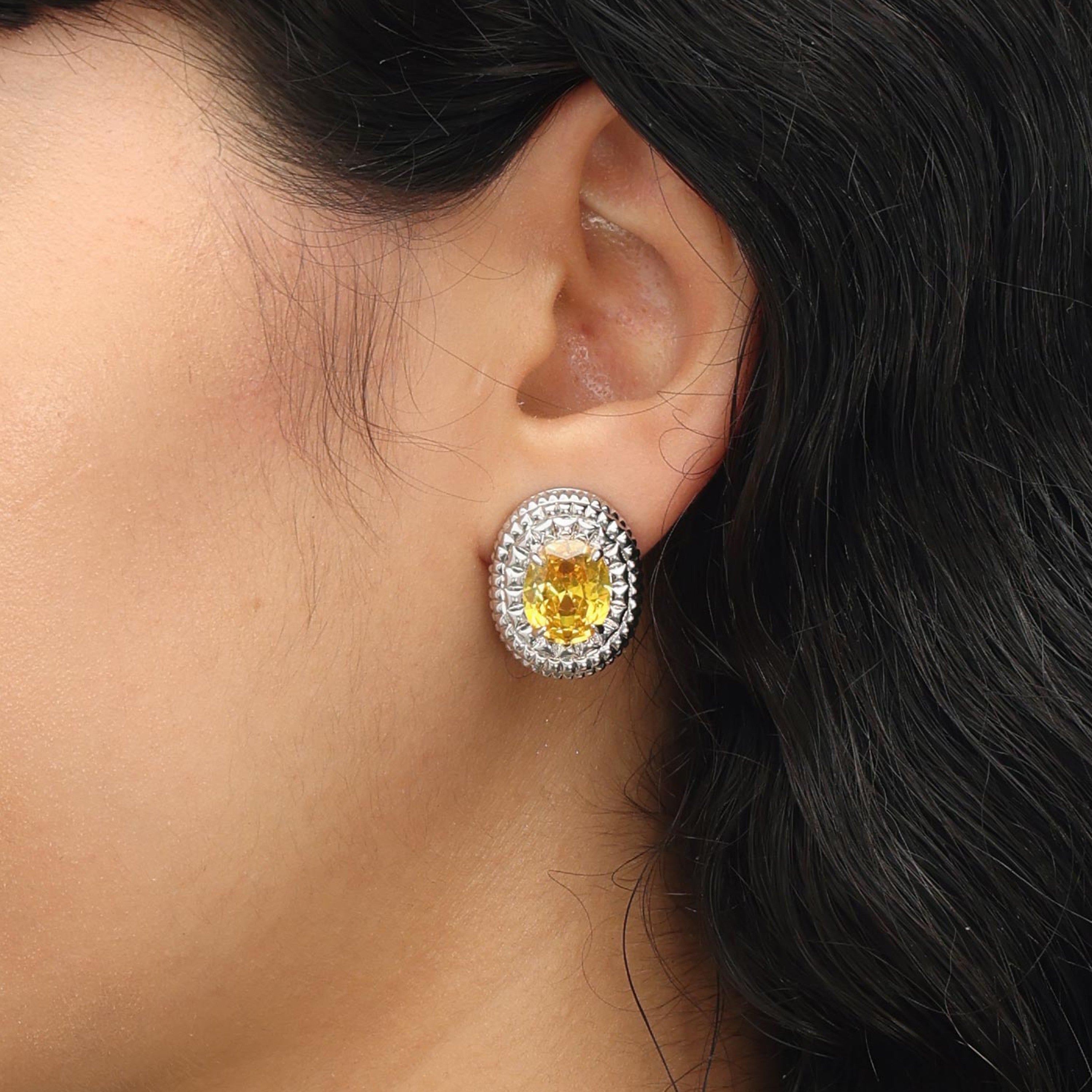 RSNY diamond texture stud earrings