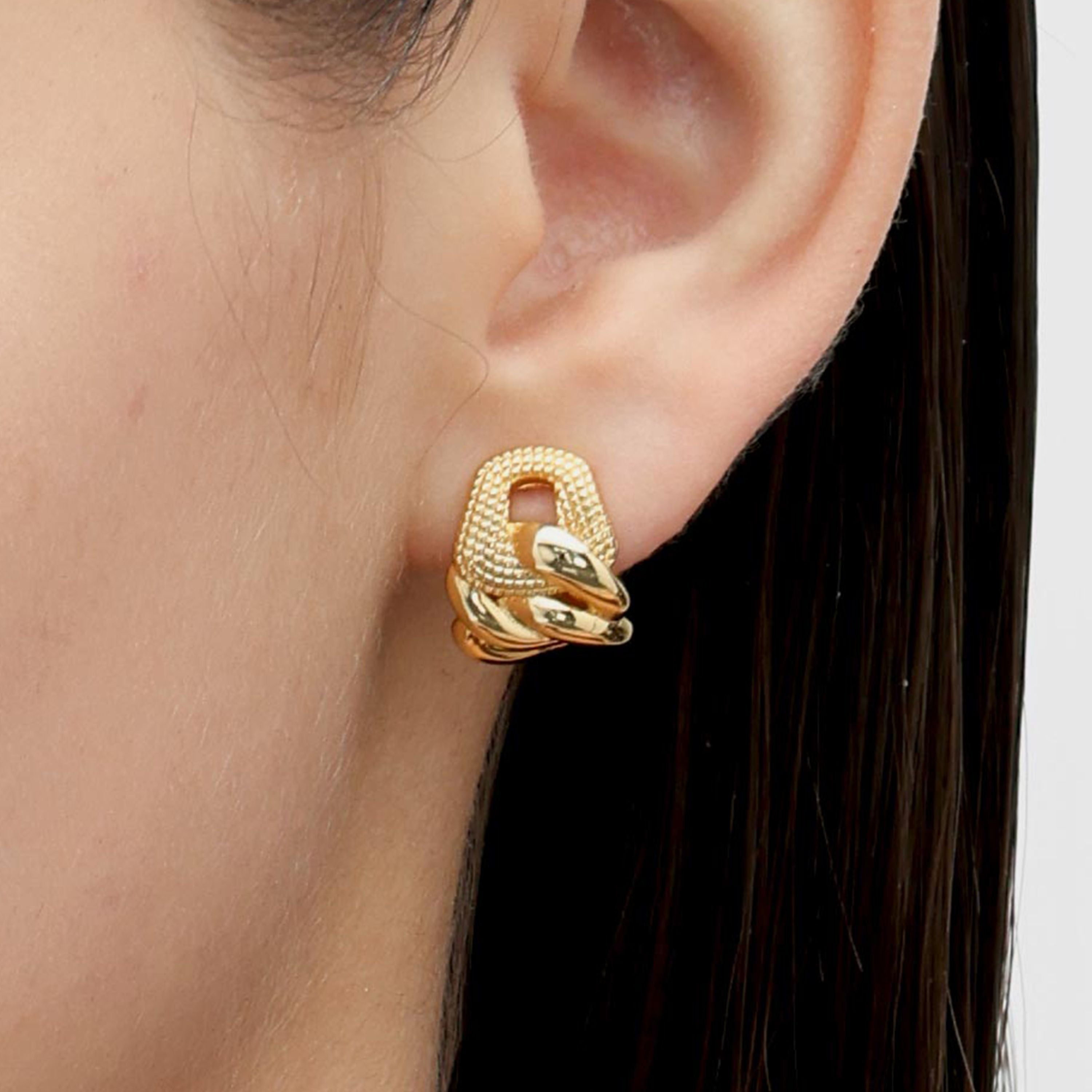 RSNY abstract chain stud earrings