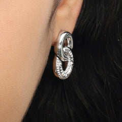 RSNY diamond pattern chain earrings