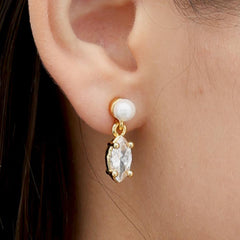 RSNY irregular pearl stud earrings