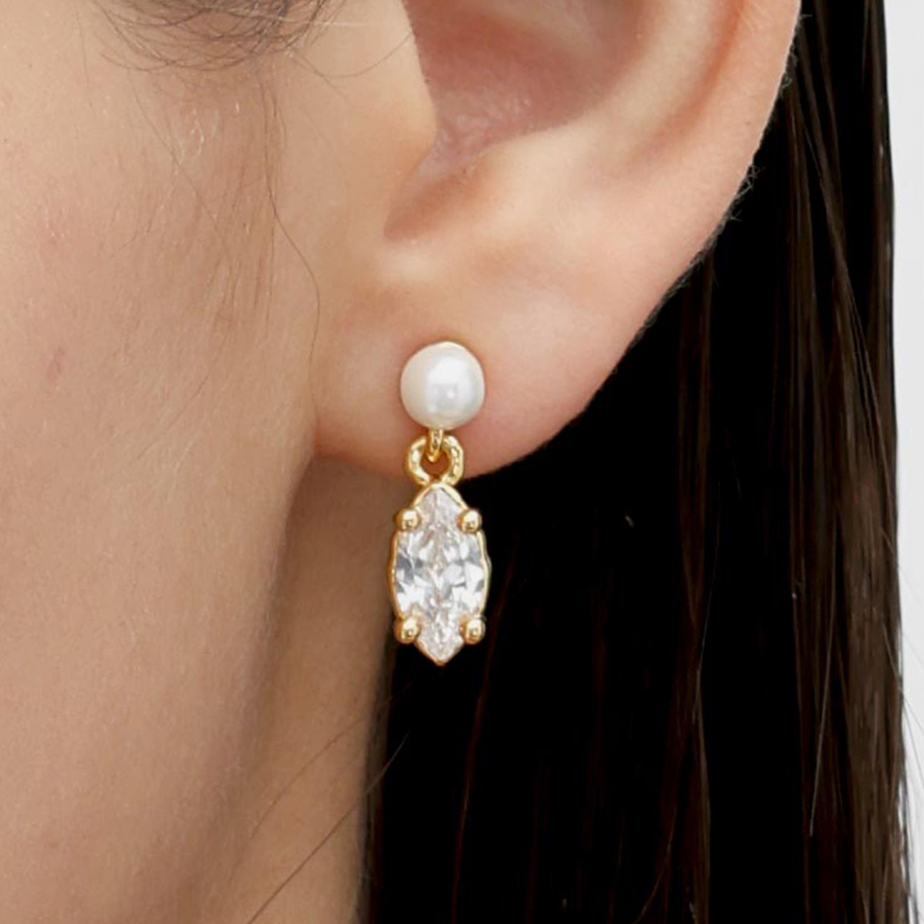 RSNY irregular pearl stud earrings