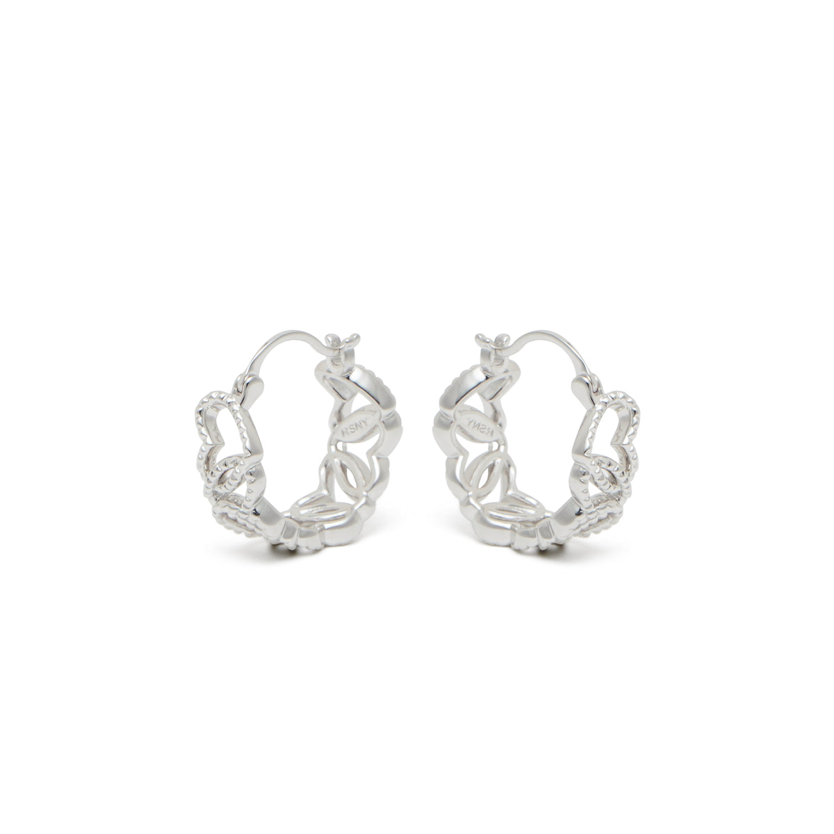 RSNY Diamond Textured Love Earrings