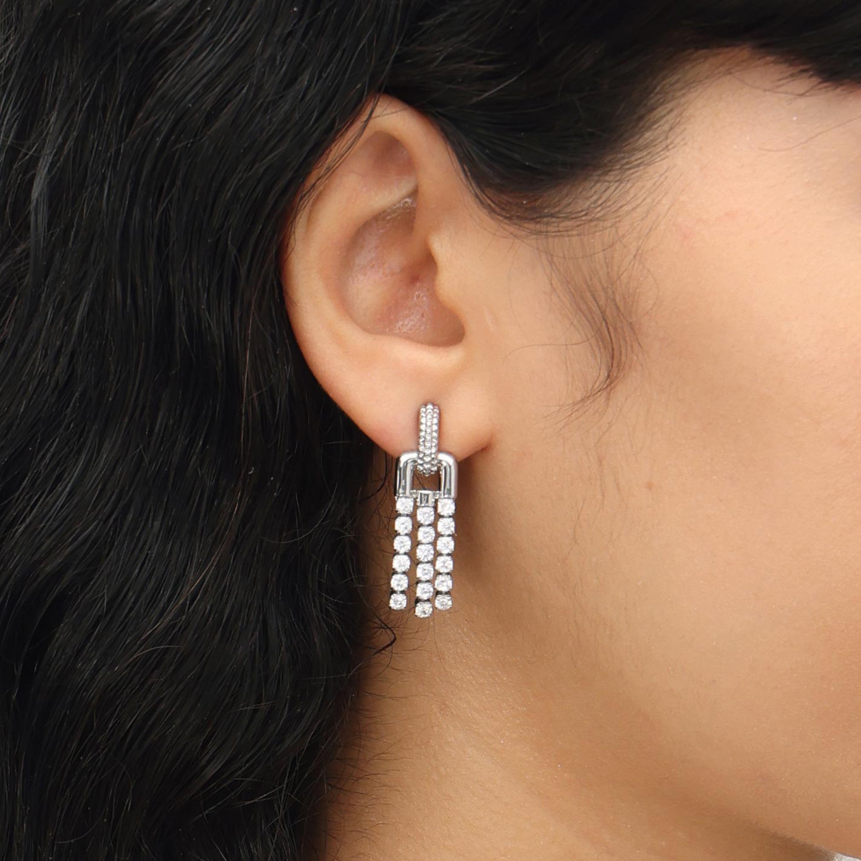 RSNY fringed stud earrings