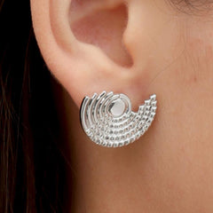 RSNY diamond pattern retro stud earrings