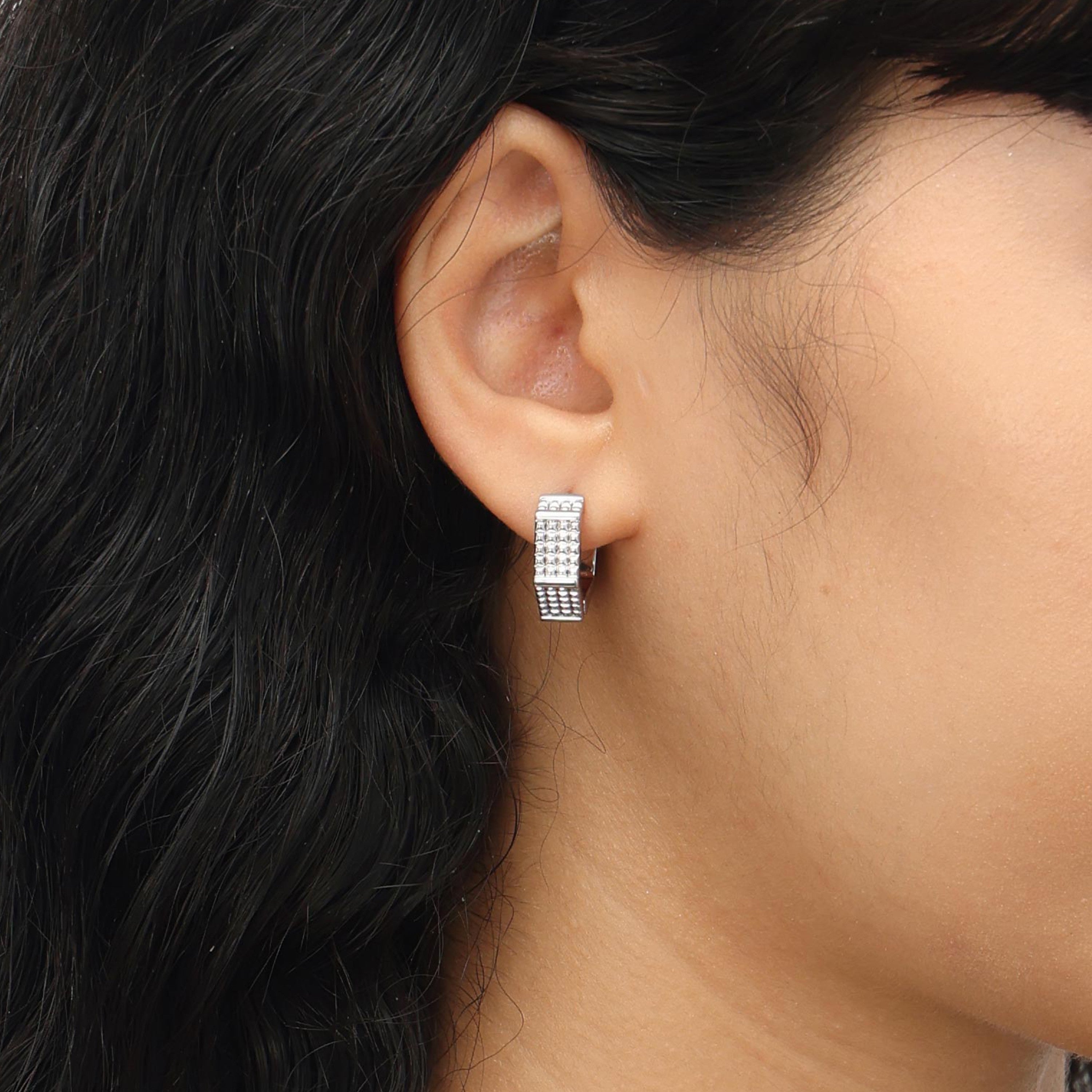 RSNY six-sided diamond earrings