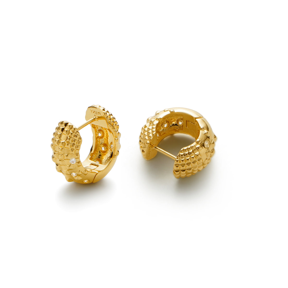 RSNY Diamond Textured Earrings