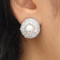 RSNY Shiny Pearl Stud Earrings