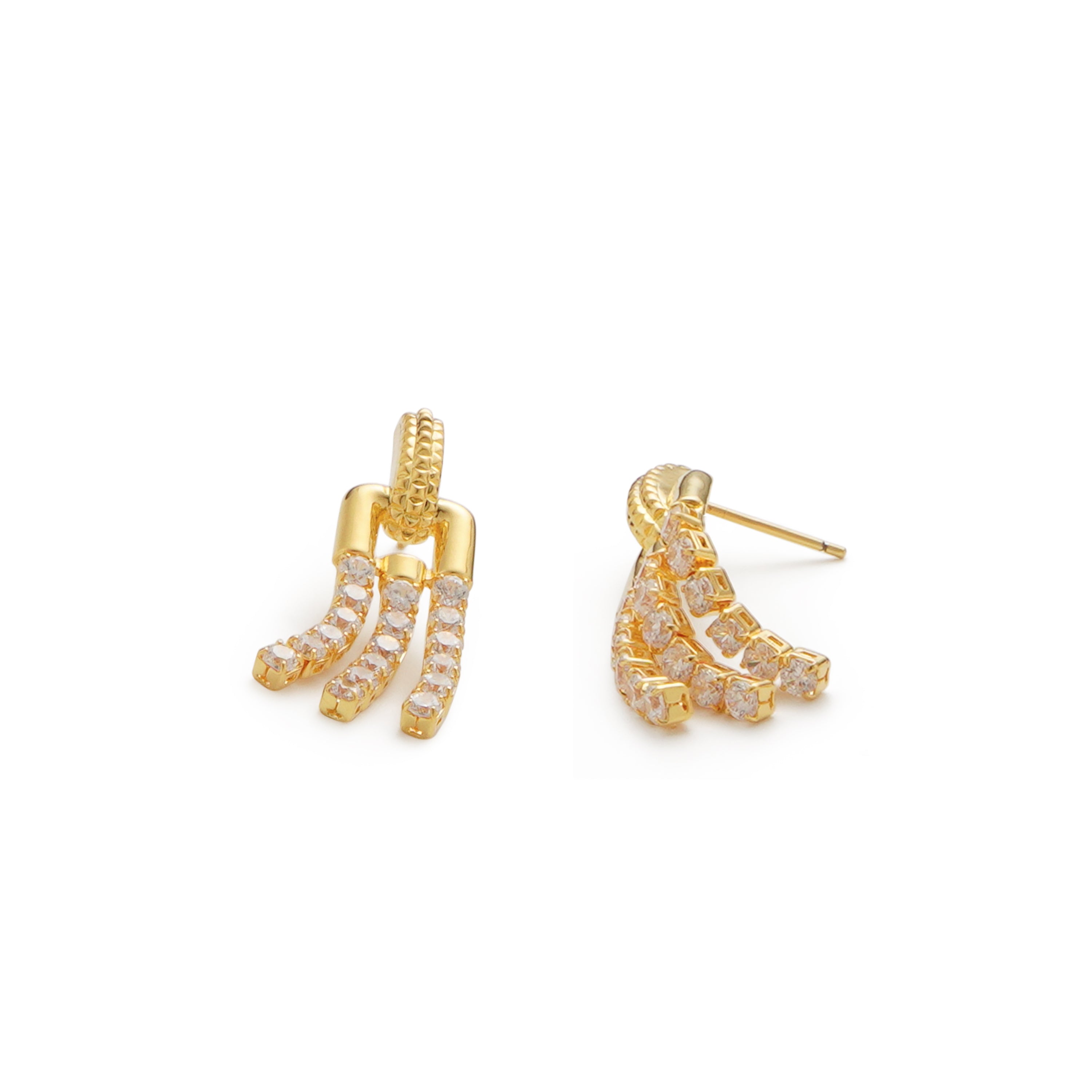 RSNY fringed stud earrings