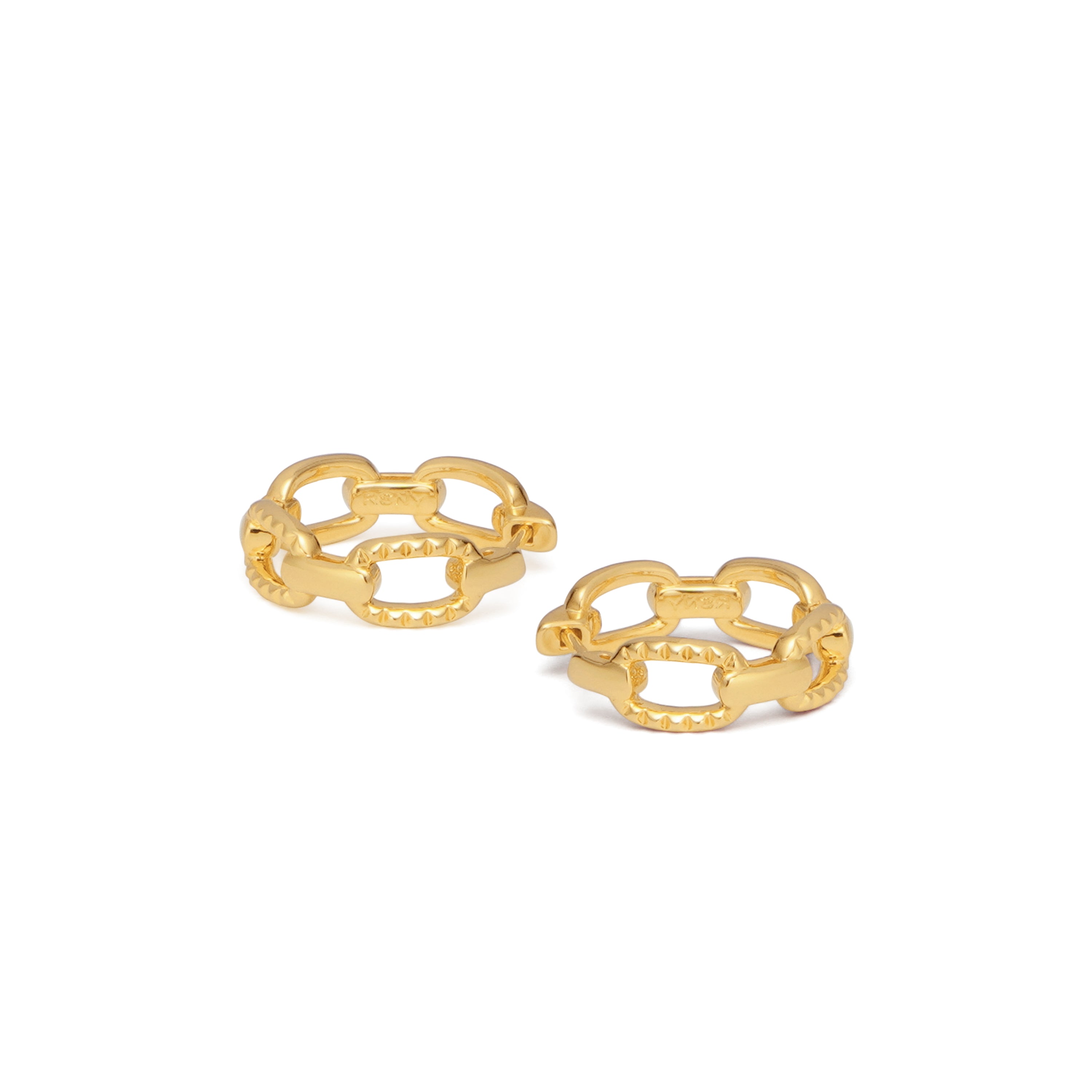 RSNY diamond pattern chain earrings