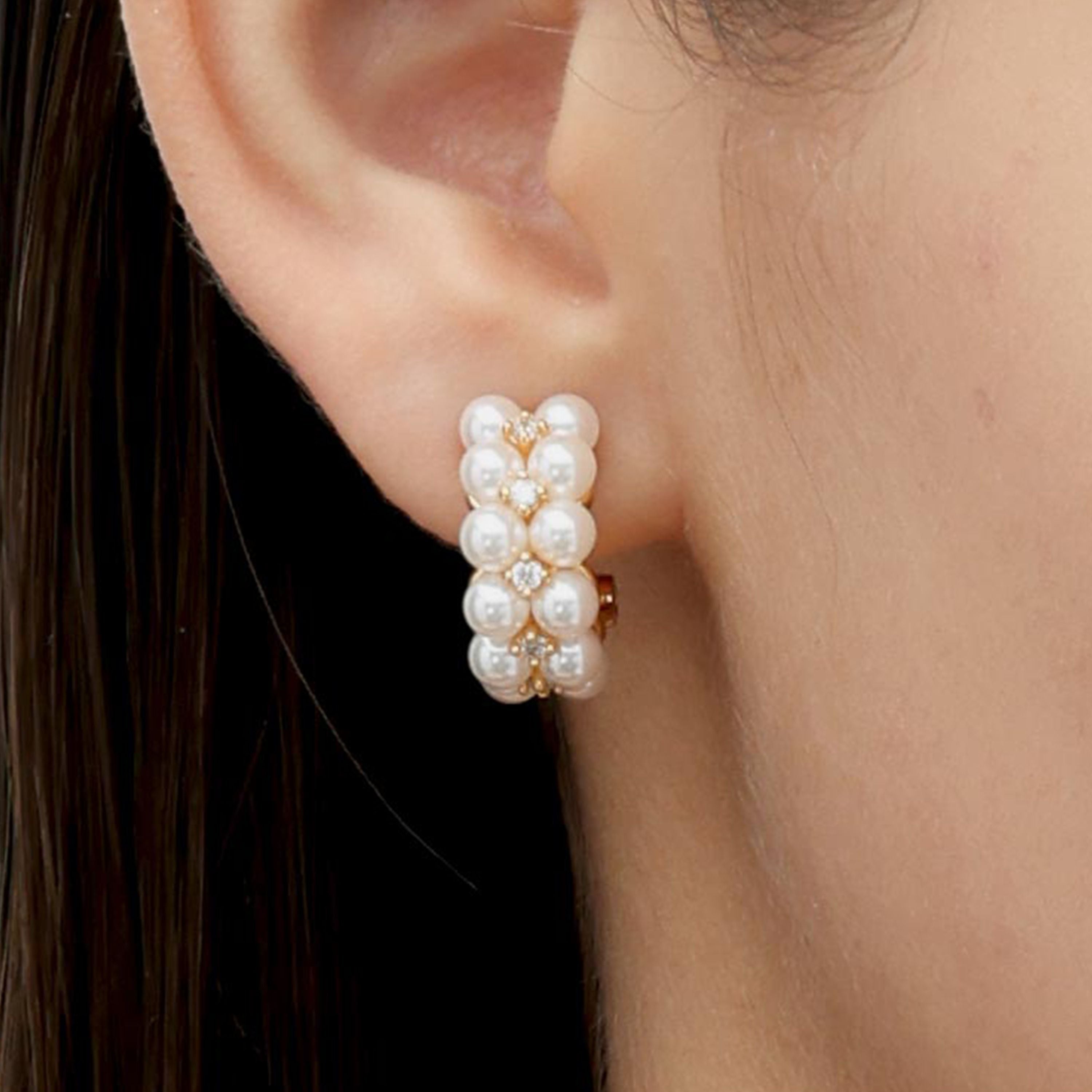 RSNY double pearl earrings