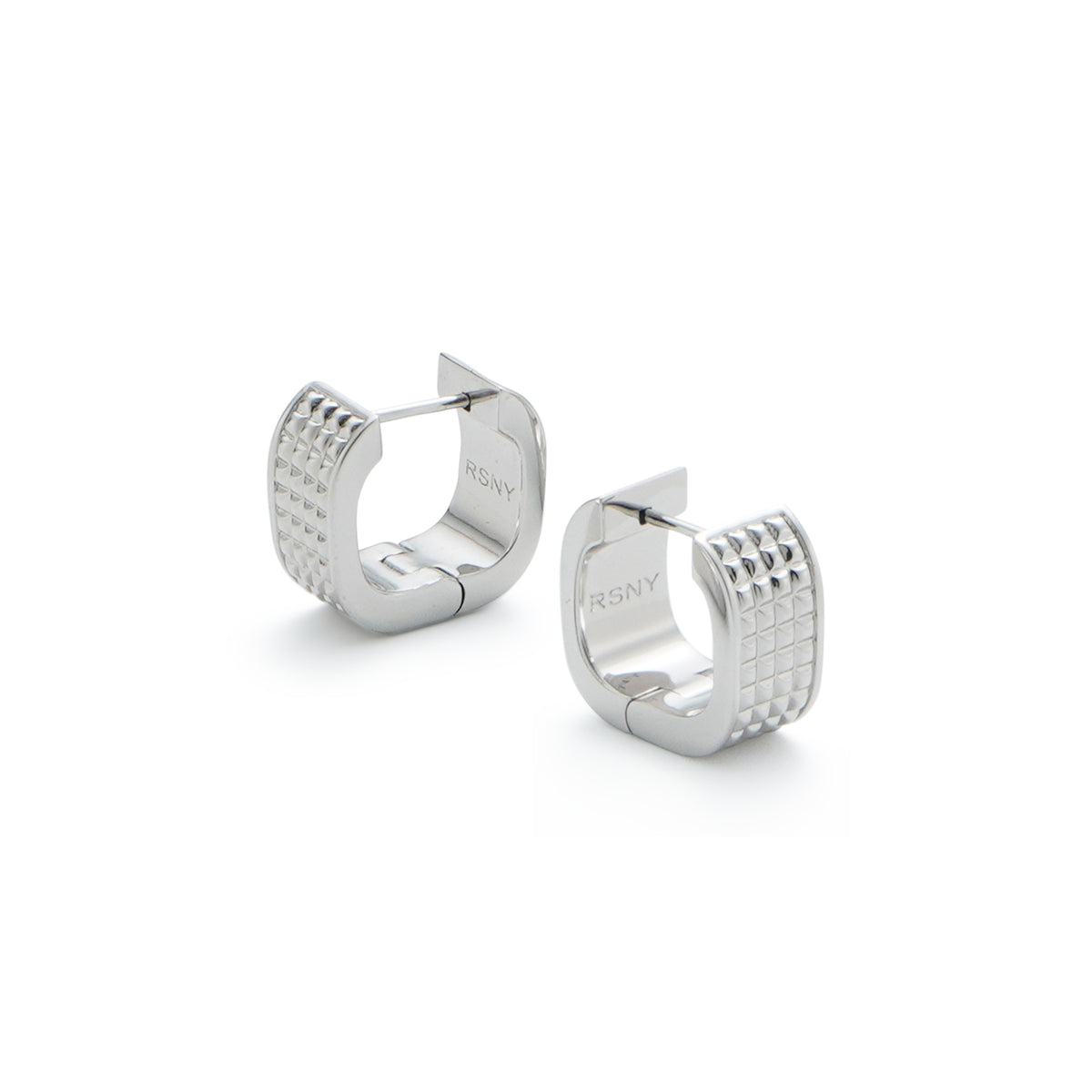 RSNY Square Diamond Textured Earrings