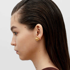 RSNY shiny bow stud earrings