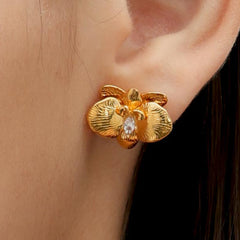 RSNY orchid stud earrings